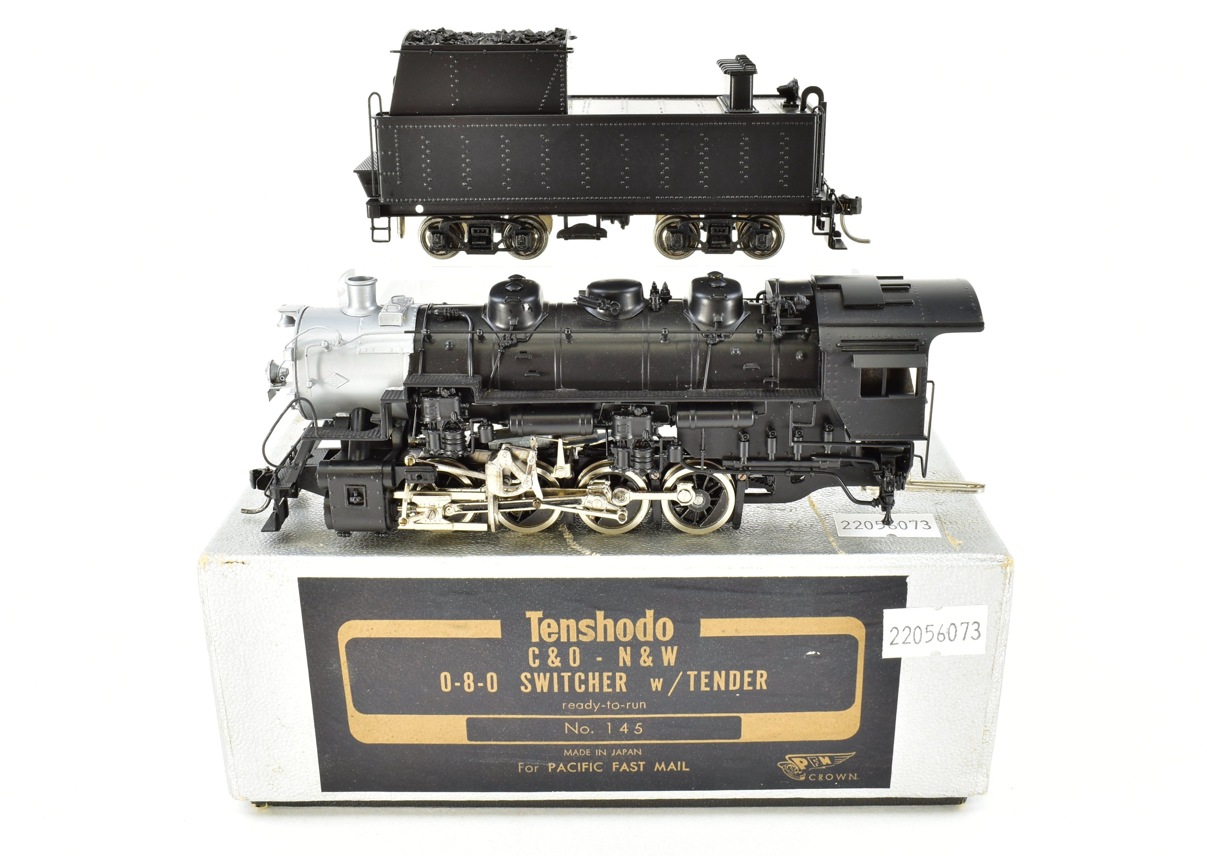 HO Scale Brass PFM - Tenshodo Chesapeake & Ohio and Norfolk & Western 0 - 8 - 0 Switcher Freight Locomotive Model