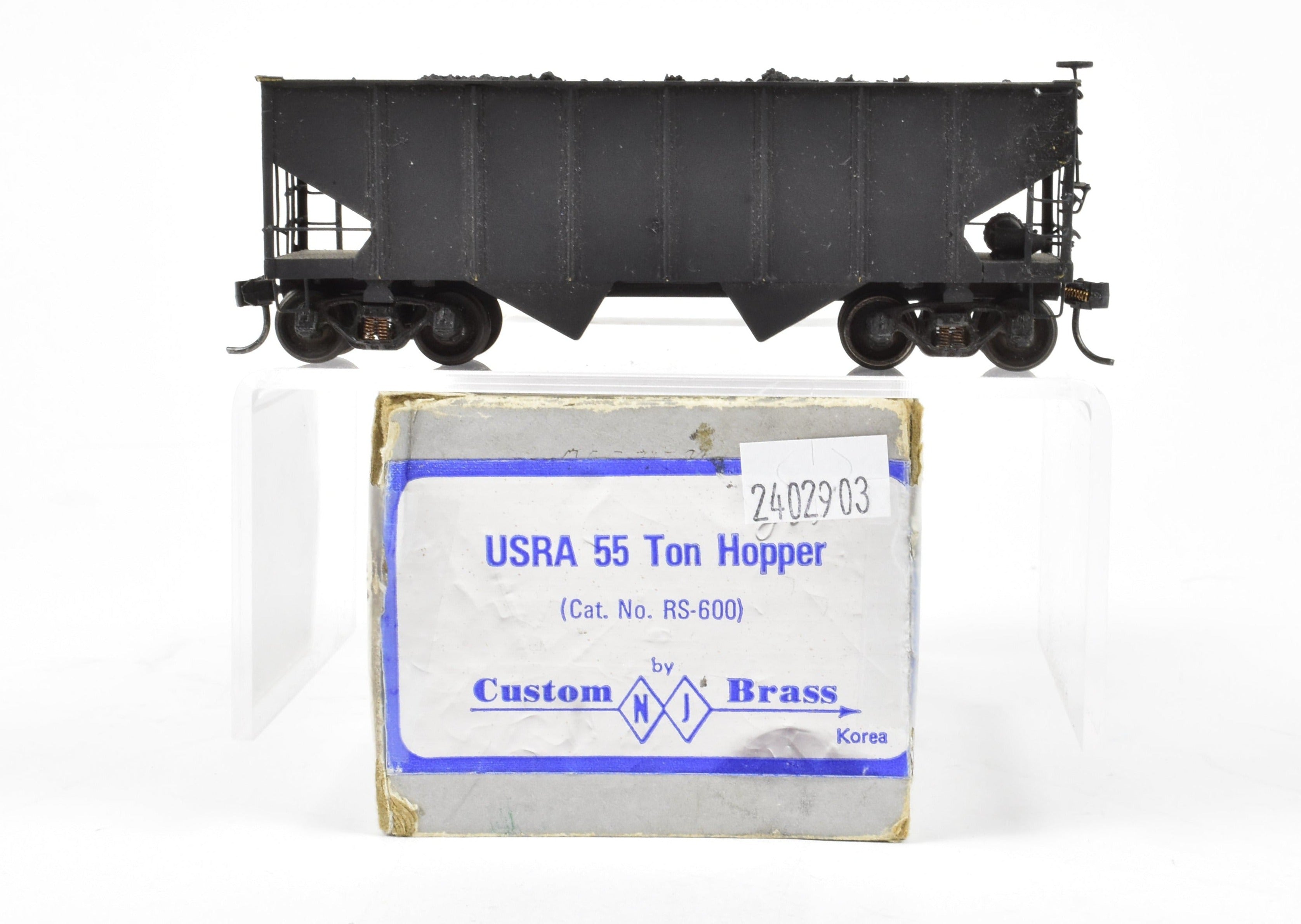 1974 Imported NJ Custom Brass 55 Ton USRA Hopper Model with Coal Load