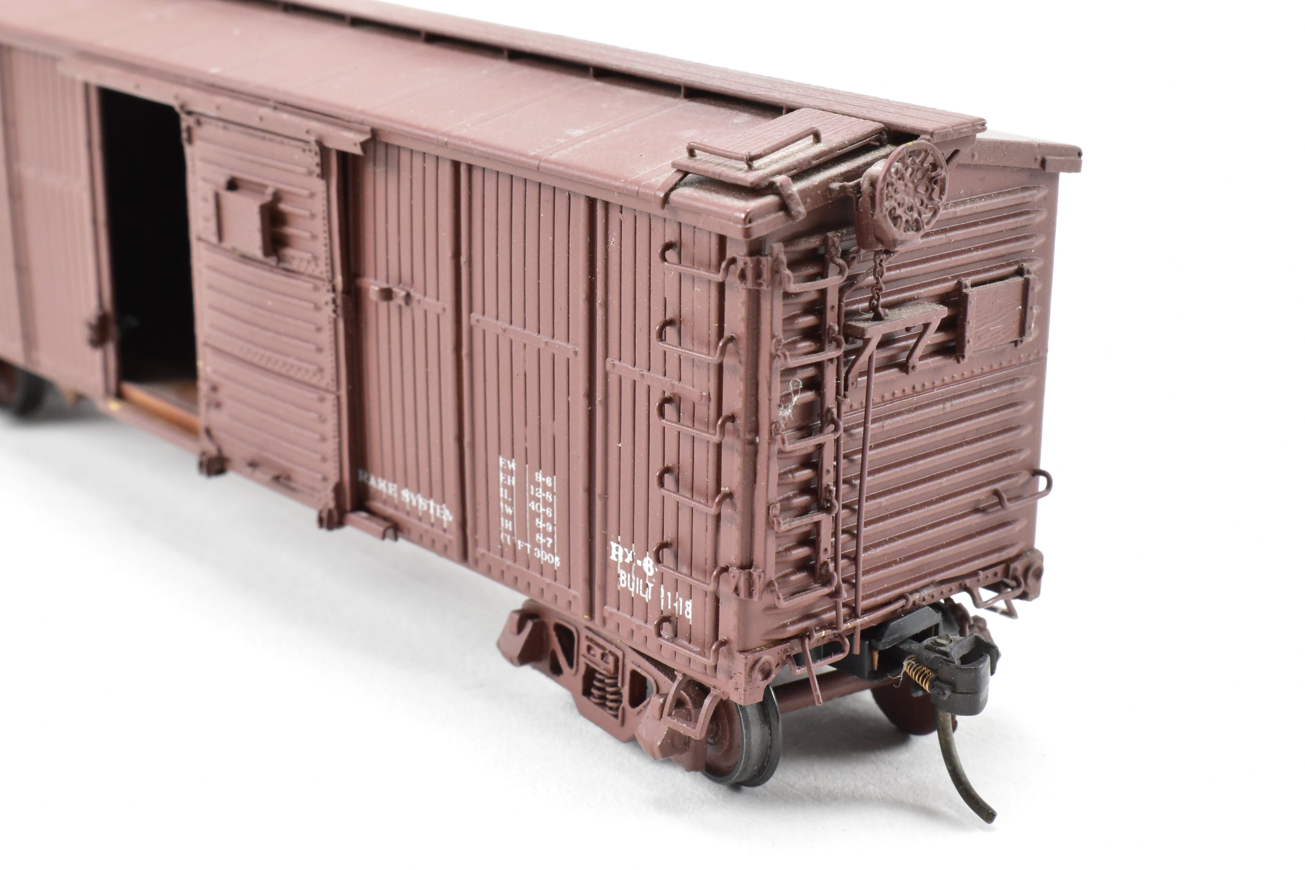 HO Scale Brass Model of Pecos River Brass ATSF - Santa Fe Bx - 6 Boxcar Featuring Ajax Brake Wheel and AB Brake System, Car Numbered CP #120530