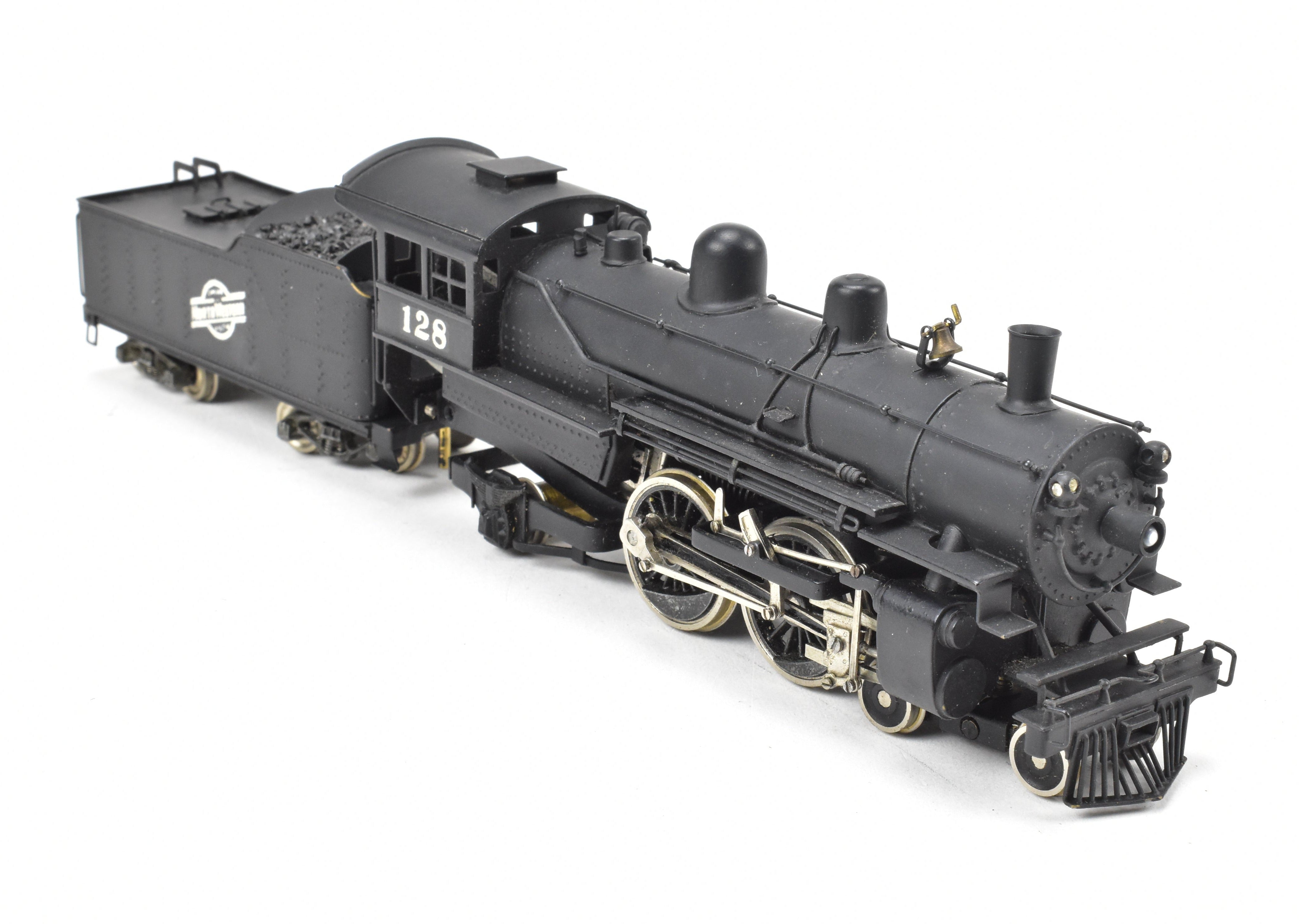 High - Quality HO Scale Brass Pacific Fast Mail (PFM) Model - Tenshodo Chicago & Northwestern Class D 4 - 4 - 2 Atlantic Steam Locomotive, Factory - Painted, No. 128