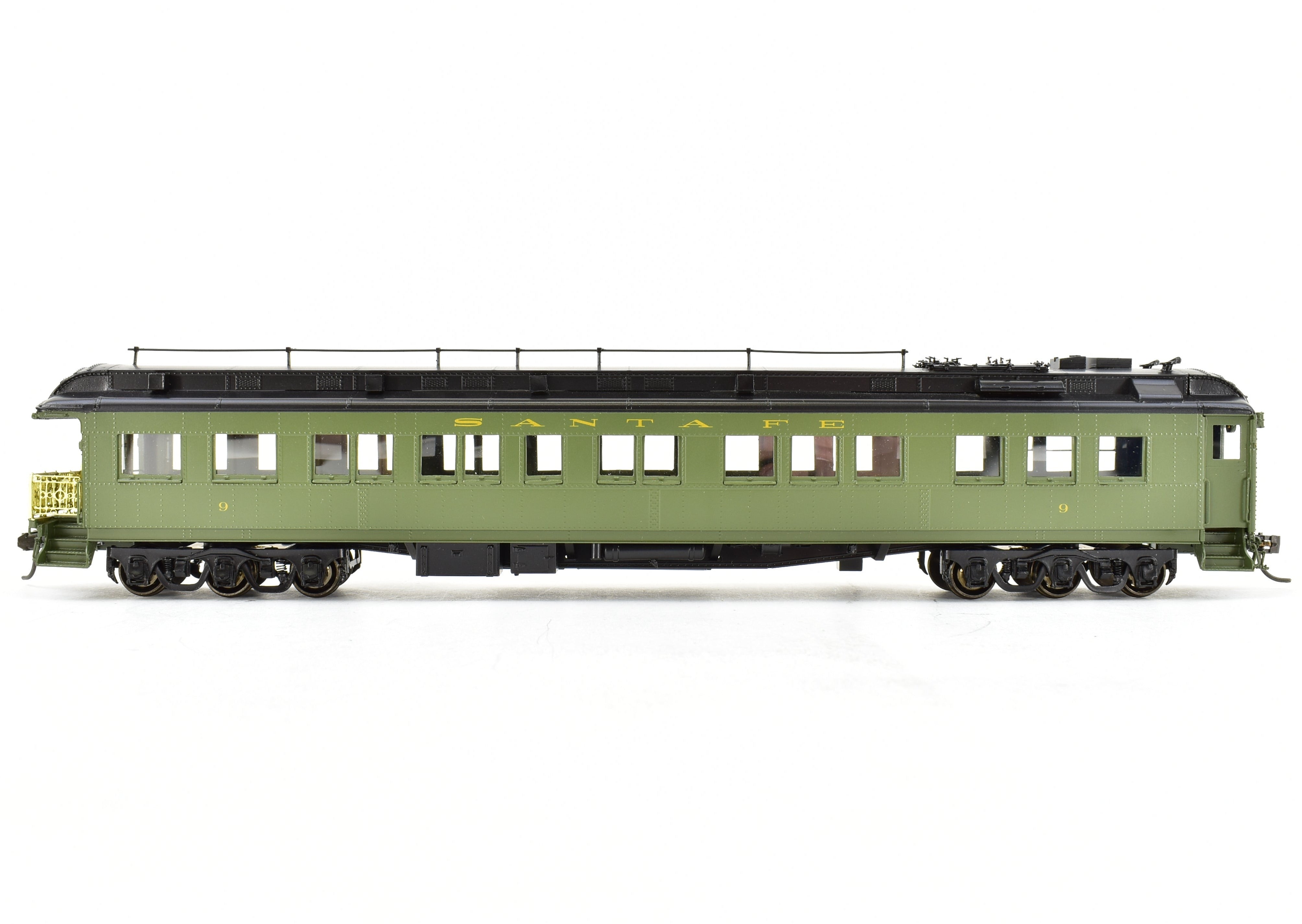 HO Scale Brass ATSF - Santa Fe Heavyweight Business Car #9 Factory Painted by Pecos River