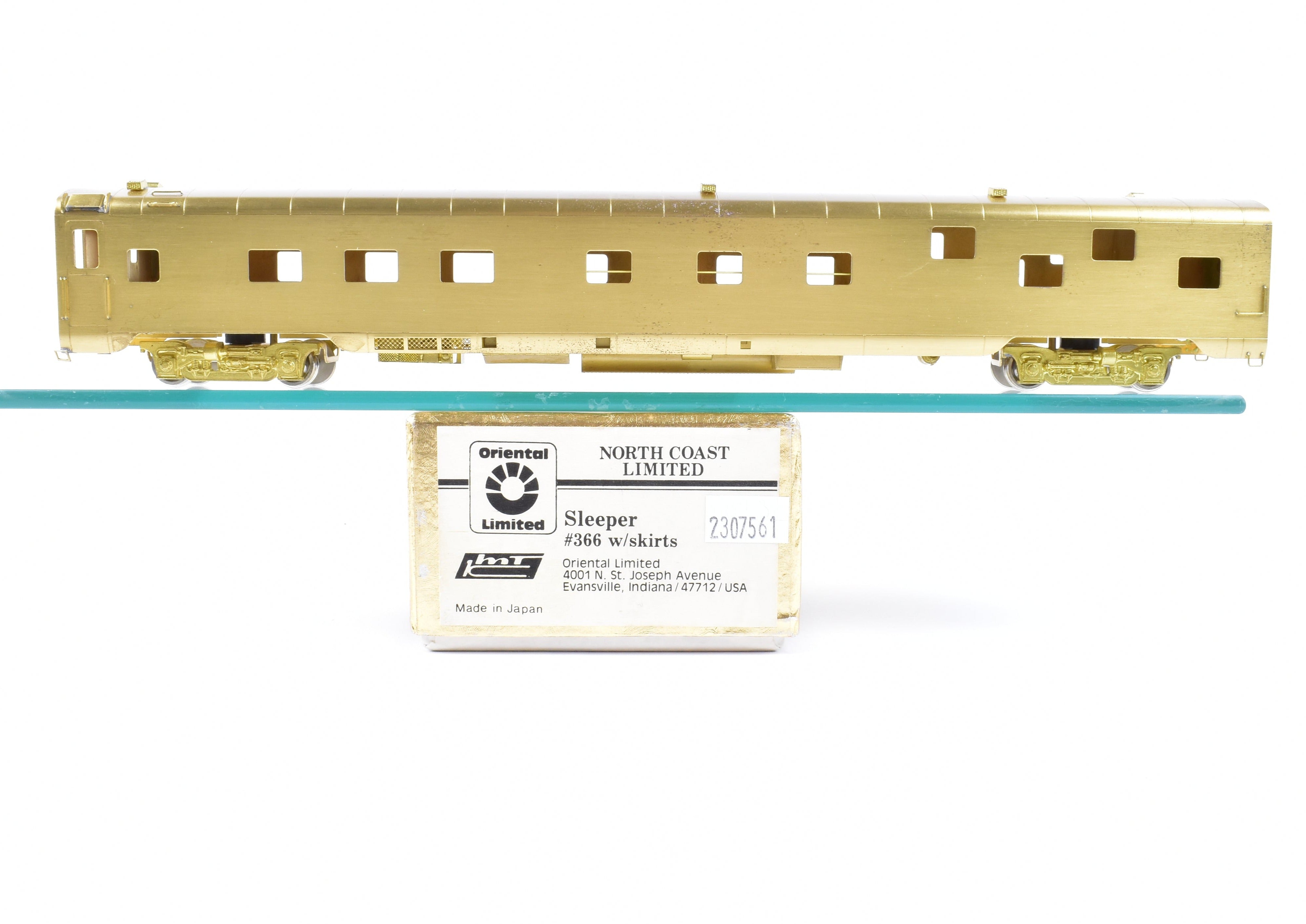 HO Scale Brass Model of the Oriental Limited NP - Northern Pacific North Coast Limited Sleeper Car #366 with Skirts