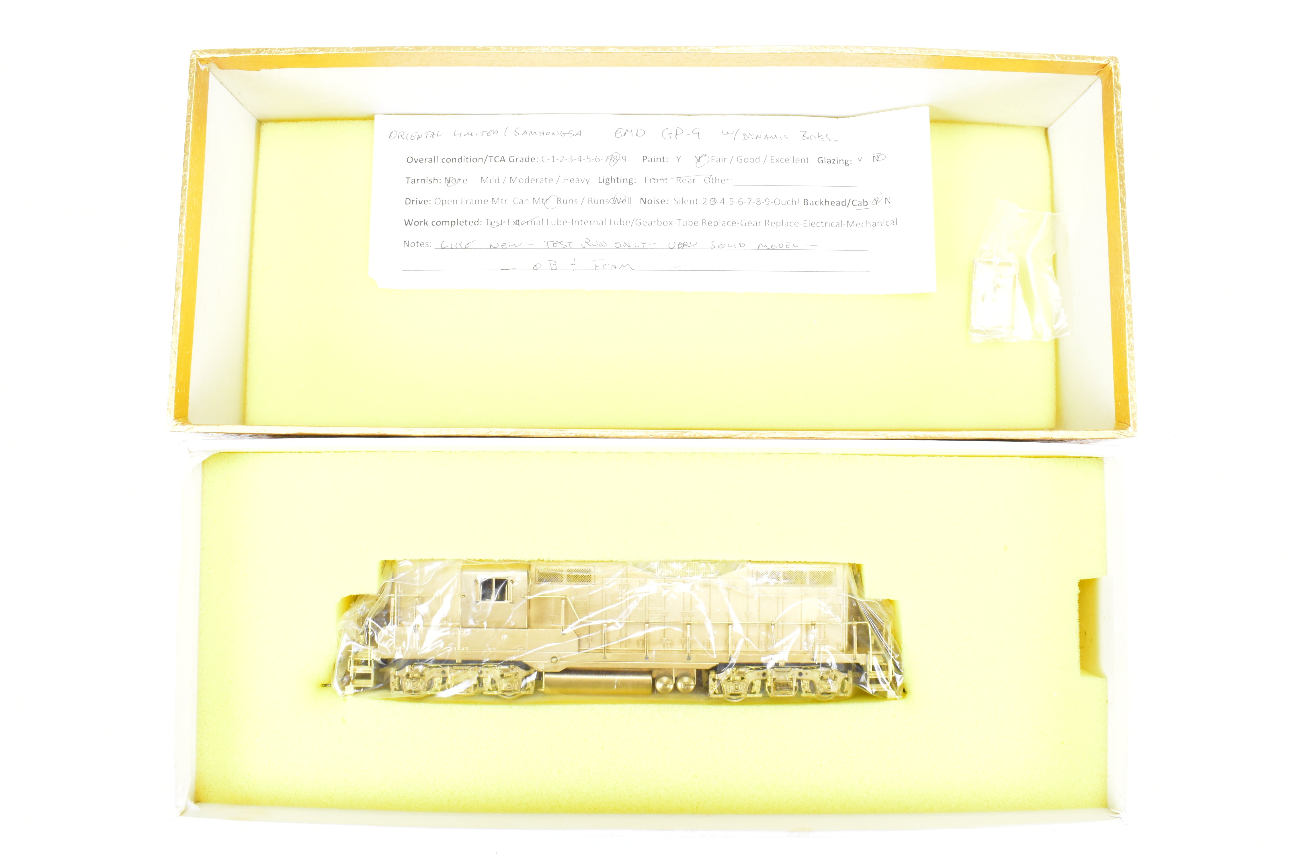 HO Brass Oriental Limited EMD GP9 1750 HP Late Version with 48 Fans & Dynamic Brakes