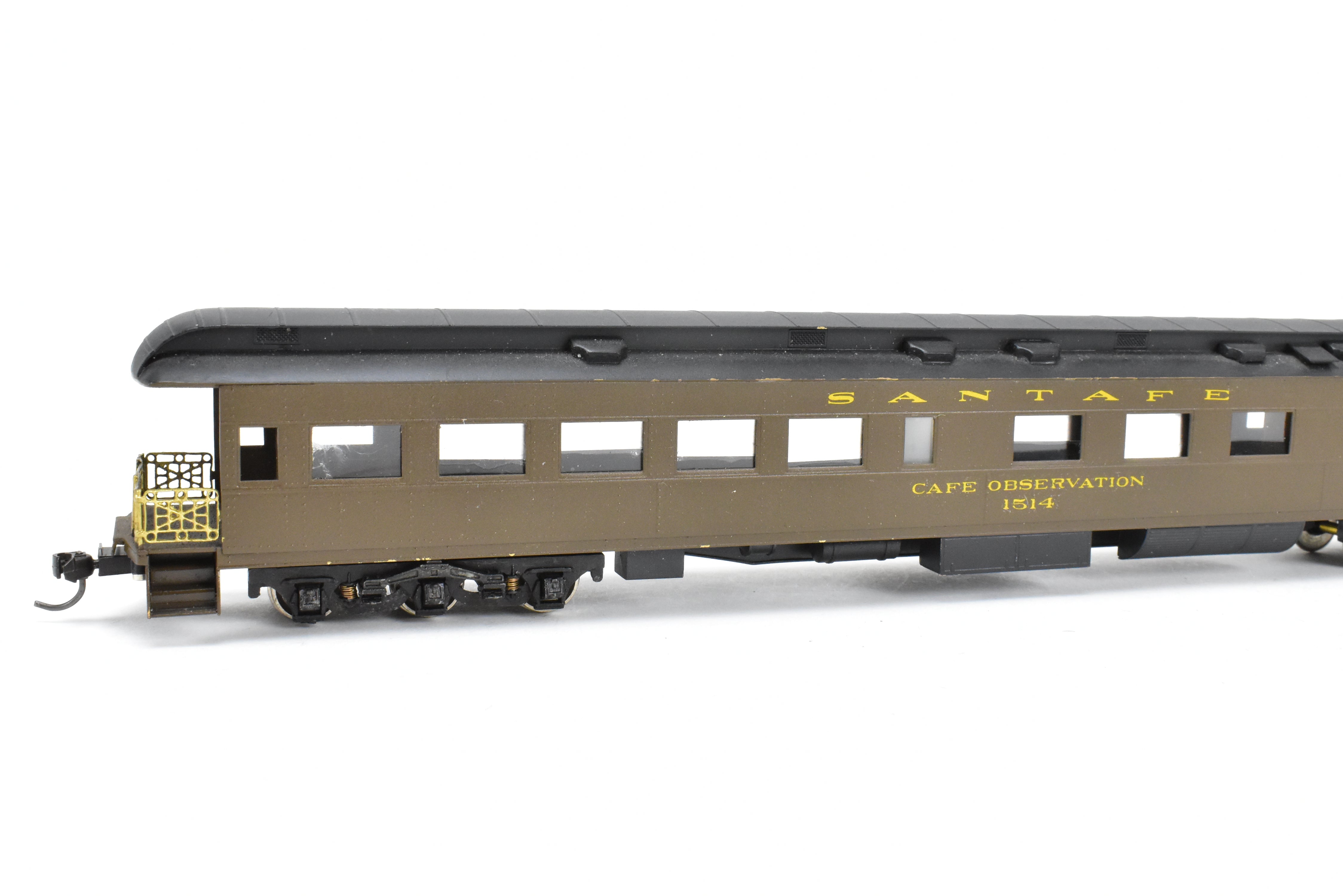 Custom Painted HO Scale Brass Lambert AT&SF Santa Fe Cafe Lounge Observation Car #1514 with Incorrect Box