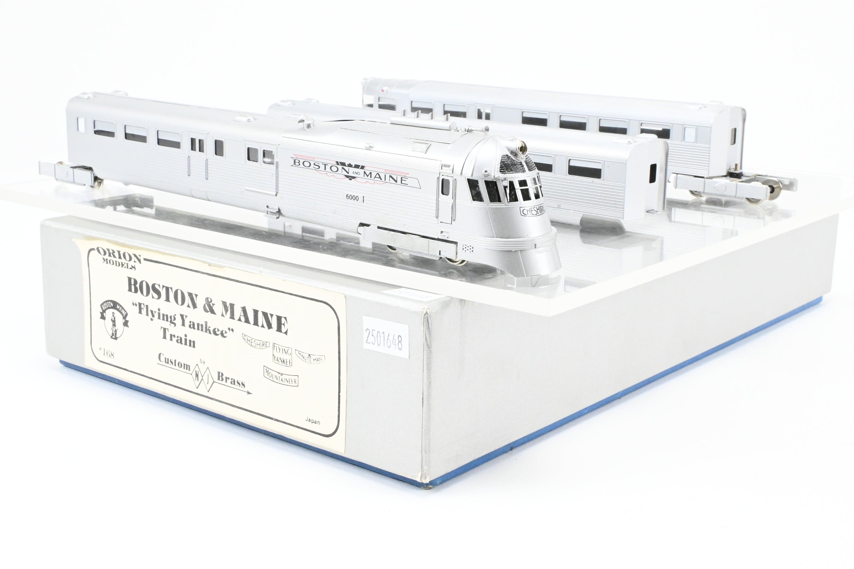 High - Quality HO Scale Custom Brass 3 - Car Train Model of Boston & Maine Flying Yankee Professionally Finished with ESU DCC and Sound System by NJ Custom Brass