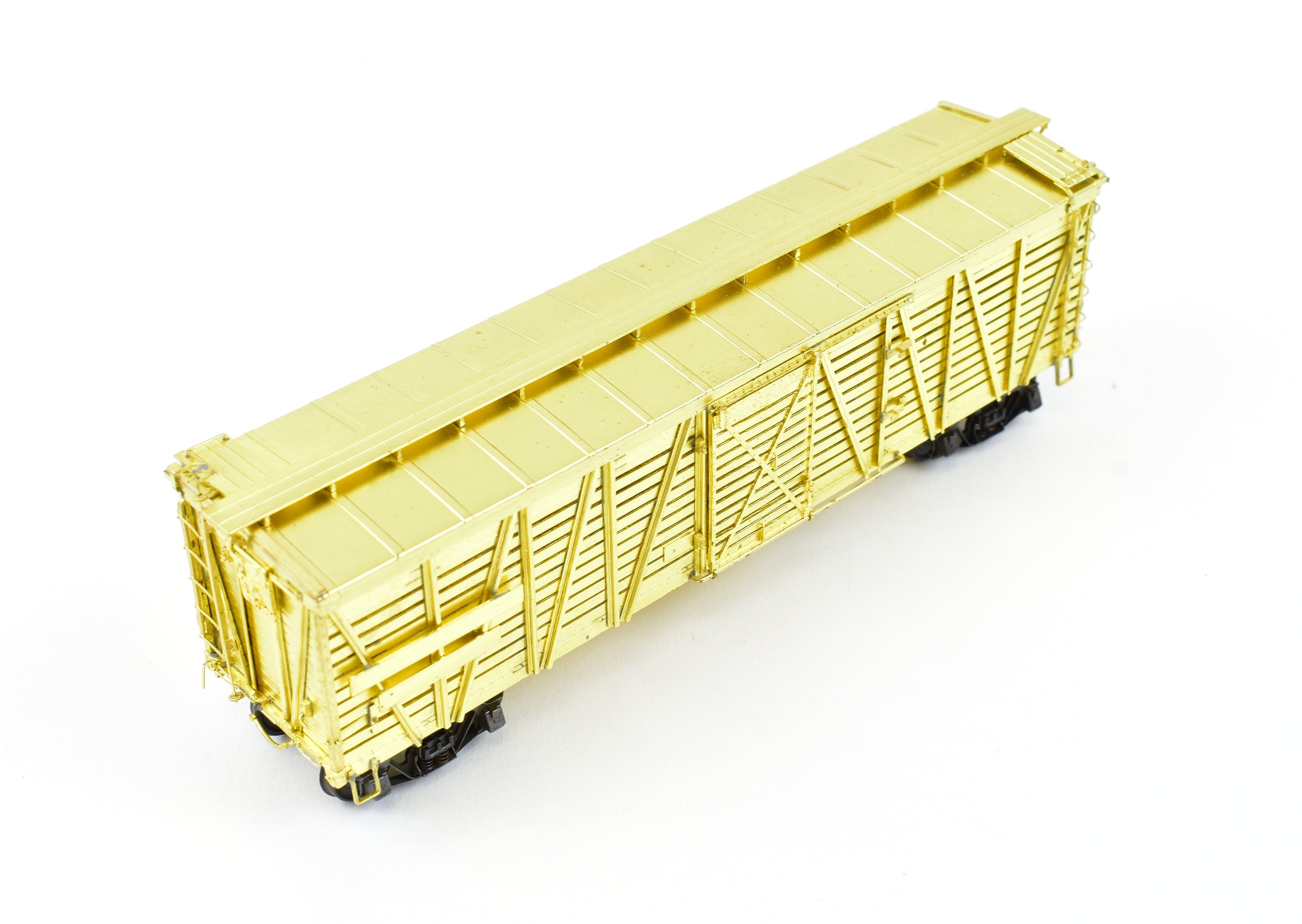 HO Scale Brass ATSF - Santa Fe Sk - R Stock Car with Kadee Replacement Trucks