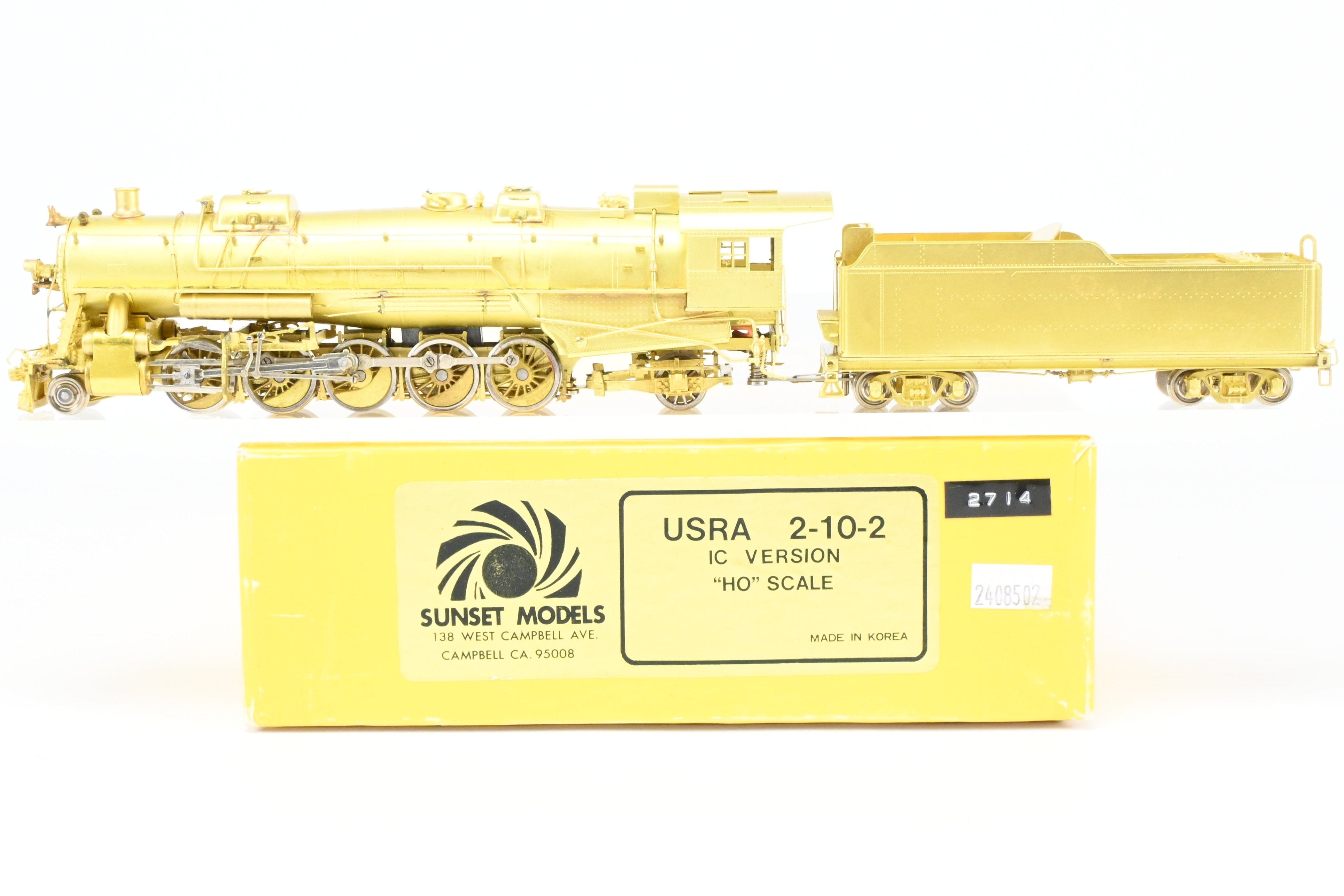 HO Scale Brass Sunset Models USRA 2-10-2 IC Illinois Central Customized Model
