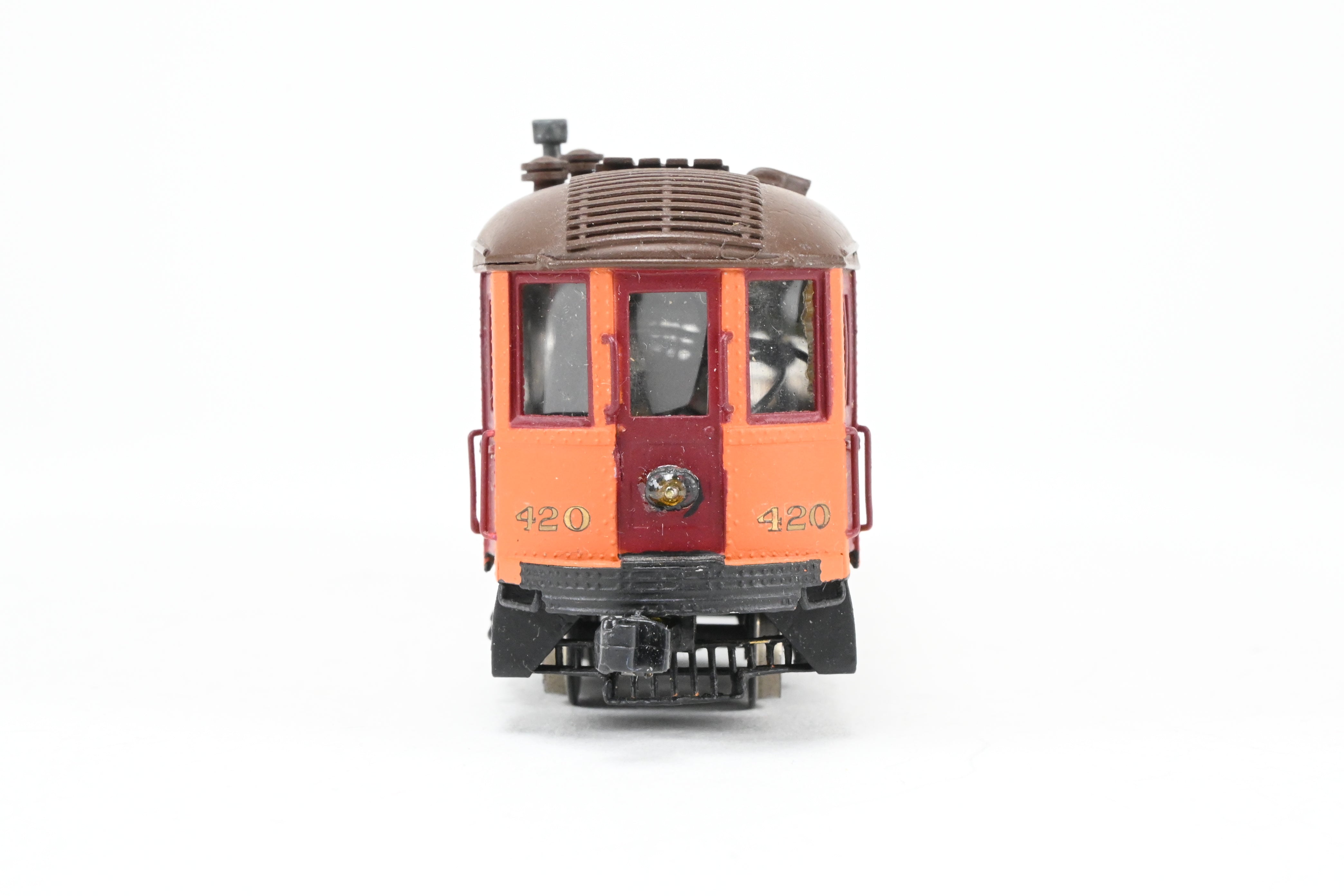 HO Scale Brass Model Parlor Observation Trailer - Midwest Trolley Museum CNS&M - North Shore Line No. 420 with Functioning Marker Lamps