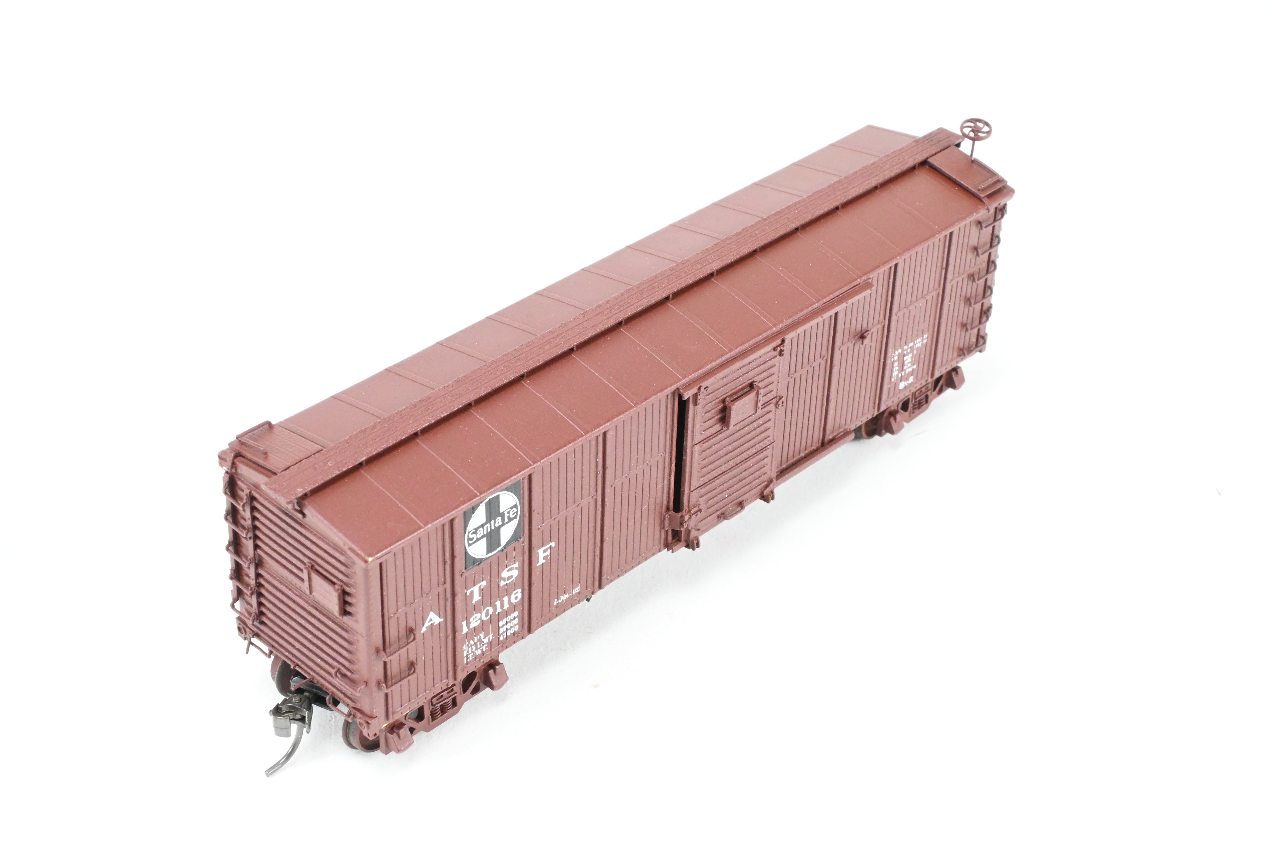 HO Scale Brass Model of Pecos River Brass ATSF - Santa Fe Bx - 6 Boxcar with CP Number 120116