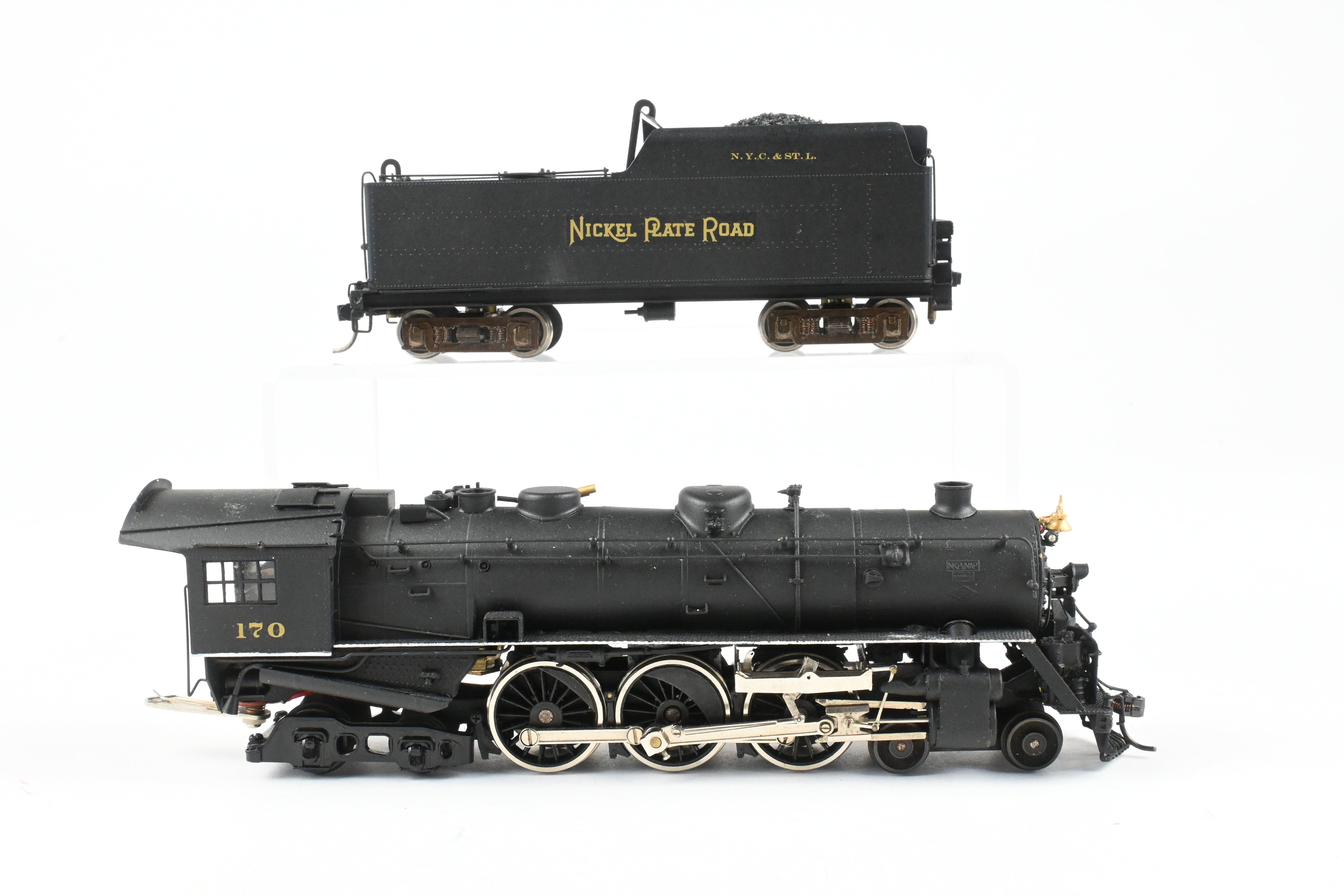 HO Scale Brass Model Train - Nickel Plate Products (NPP) Nickel Plate Road Class L - 1a 4 - 6 - 4 Steam Locomotive without Elephant Ears, Custom Painted Number 170