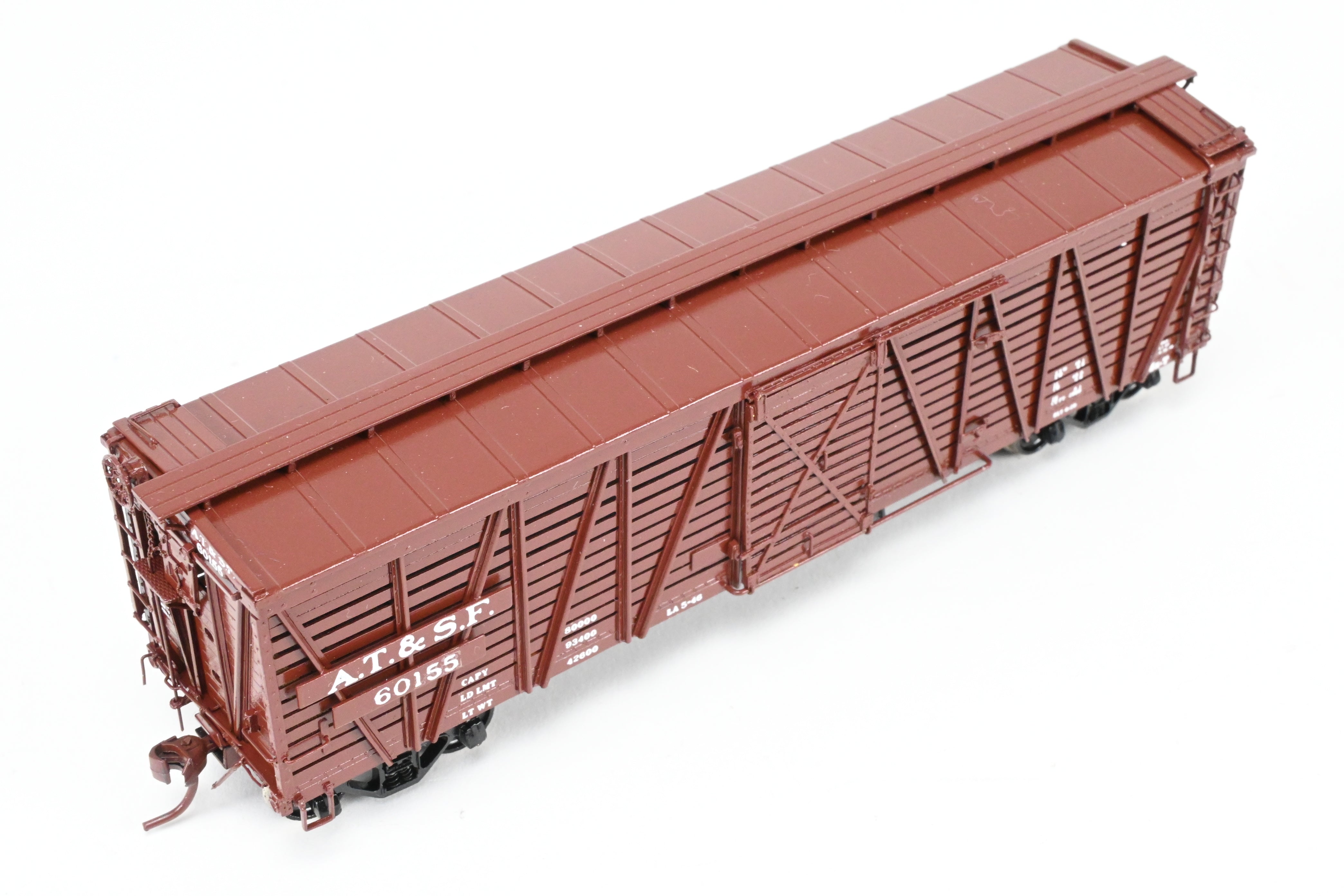HO Scale Brass Santa Fe SK - T Stock Car C/P No. 60155 by Pecos River Brass