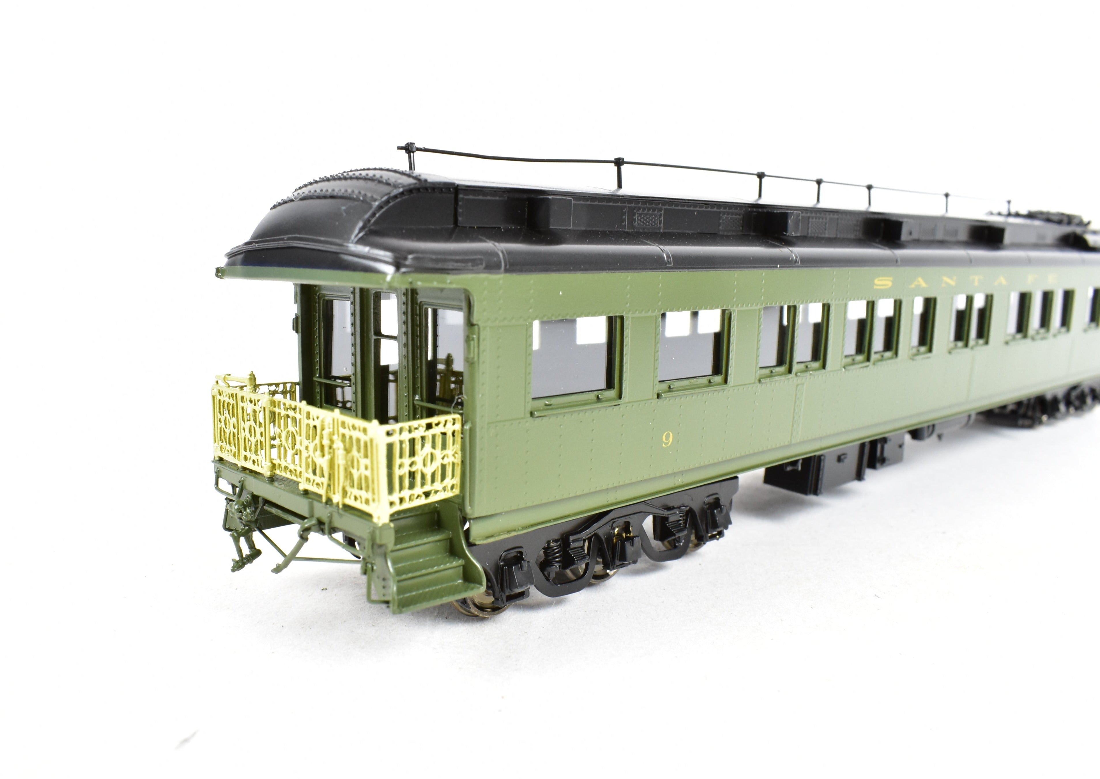HO Scale Factory - Painted Brass ATSF - Santa Fe Heavyweight Business Car #9 by Pecos River