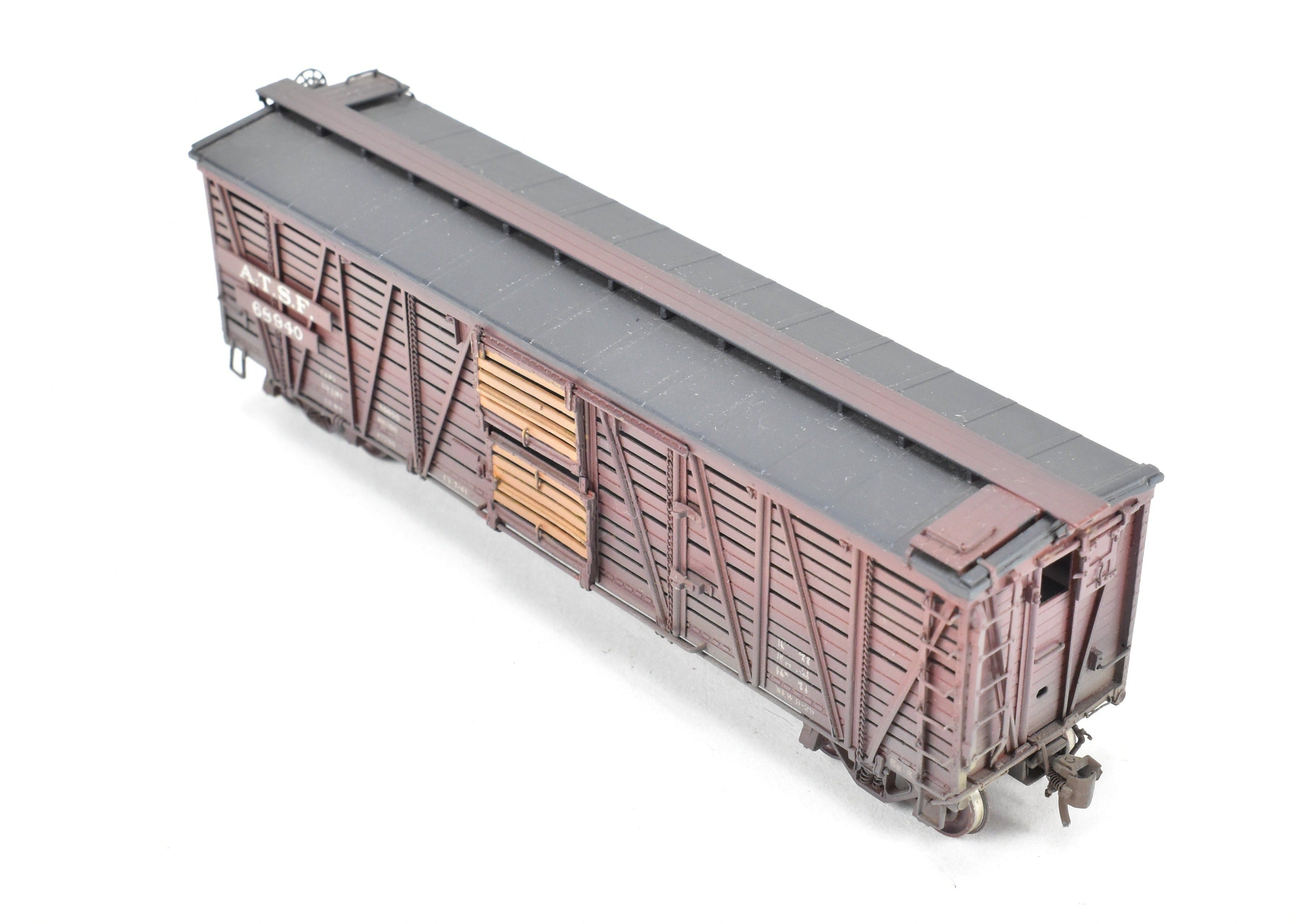 HO Scale Brass ATSF - Santa Fe SK - S Stock Car with Custom Weathering by Pecos River