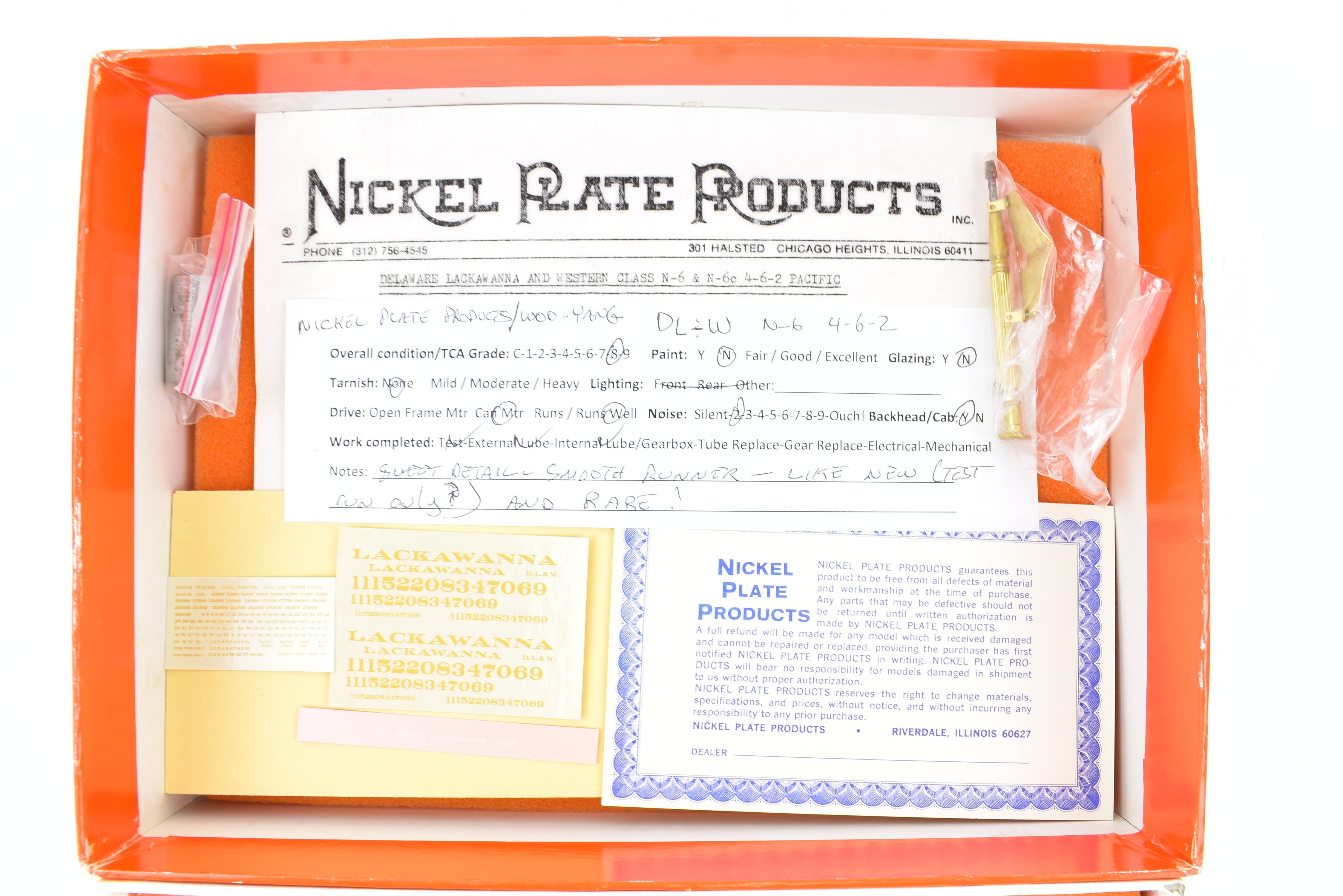 HO Brass Nickel Plate Products DL&W N-6 4-6-2 Pacific Nos.1131 - 1135, Sound - Ready