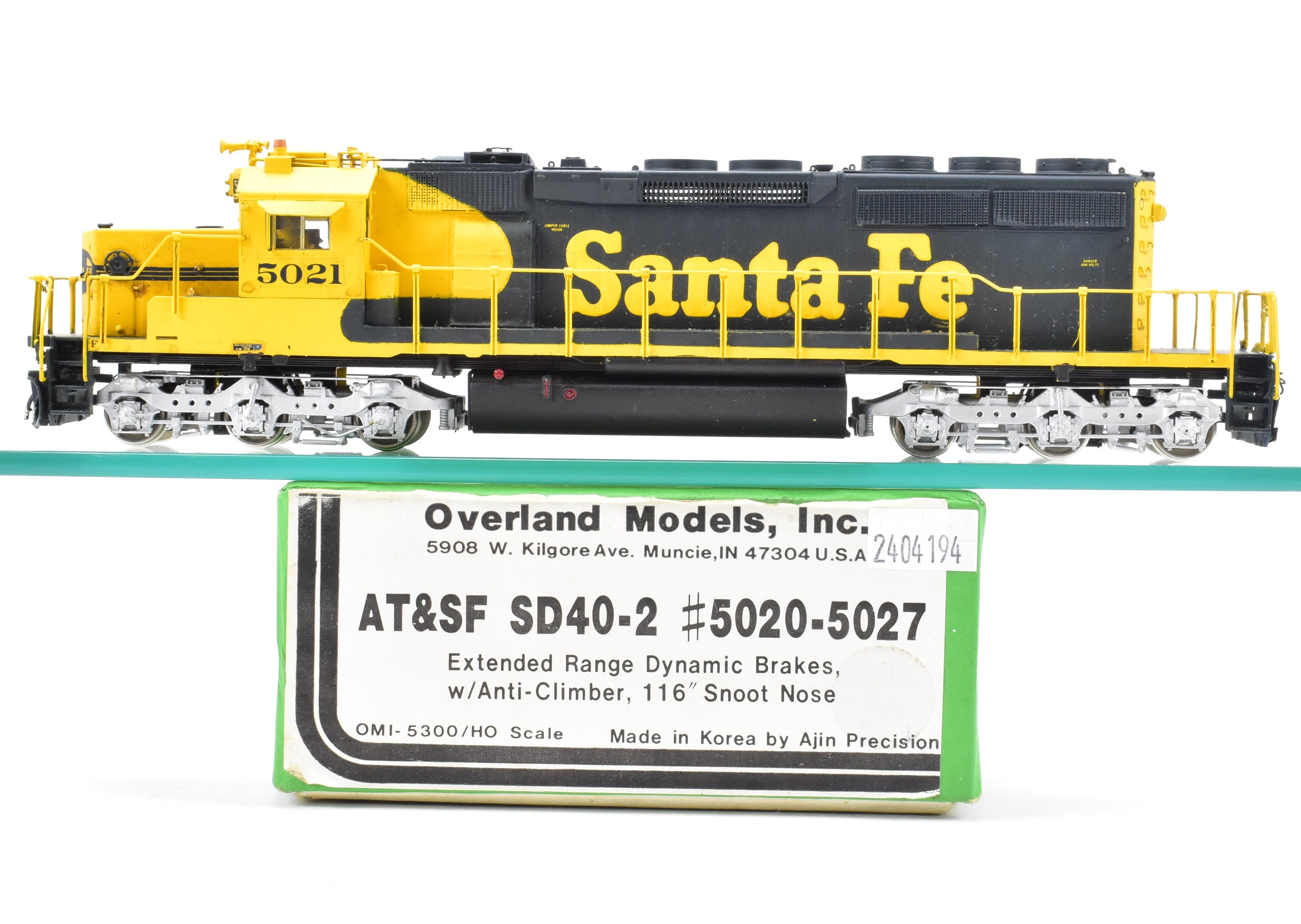 HO Scale Brass ATSF - Santa Fe EMD SD40 - 2 with 116 - Inch Snoot Nose by Overland Models