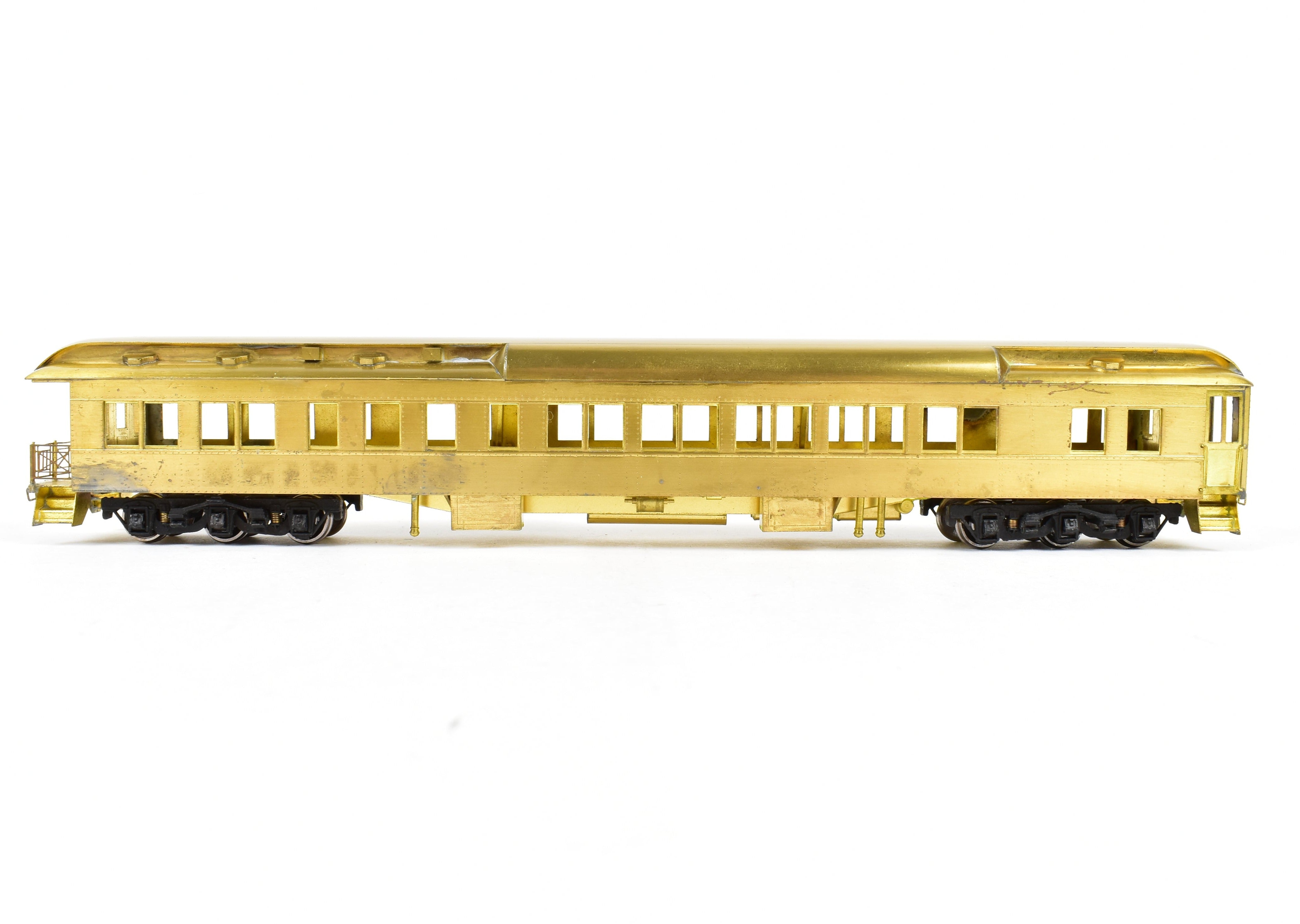High - Quality HO Scale Brass Lambert Heavyweight 10 - Section Lounge Observation Model for Various Roads with Central Valley Trucks