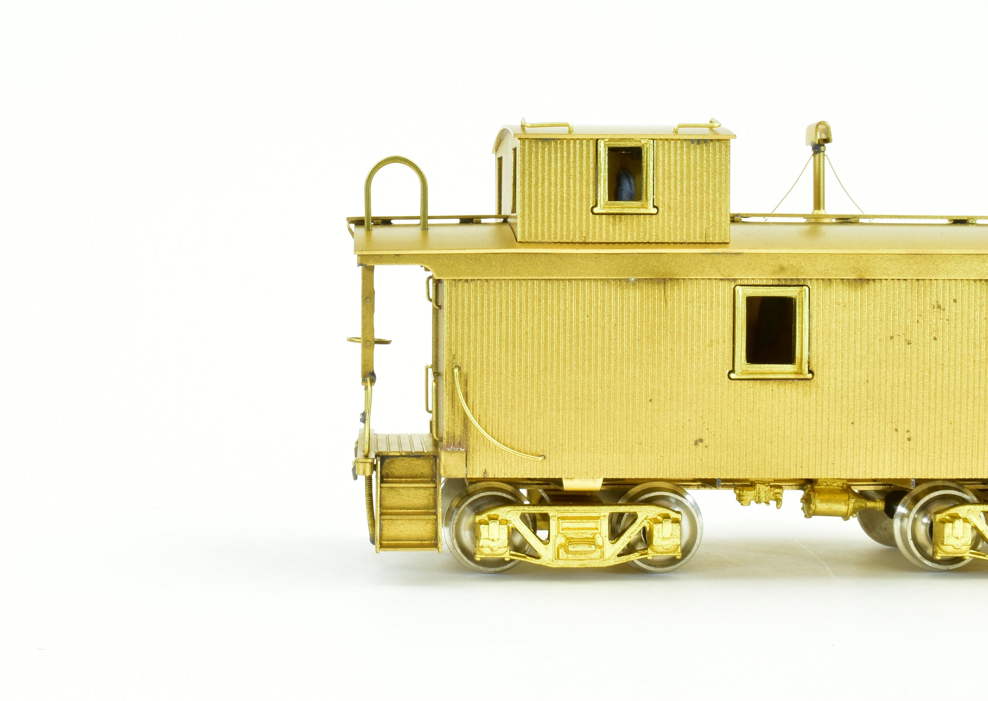 HO Scale Brass Model of Northwest Short Line (NWSL) and Northern Pacific (NP) Wood Caboose with Original Platform Arrangement