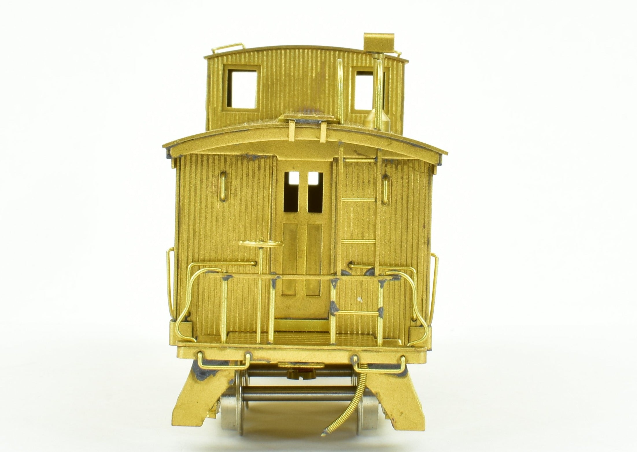 HO Scale Brass Model of Northwest Short Line (NWSL) and Northern Pacific (NP) Wood Caboose with Original Platform Arrangement