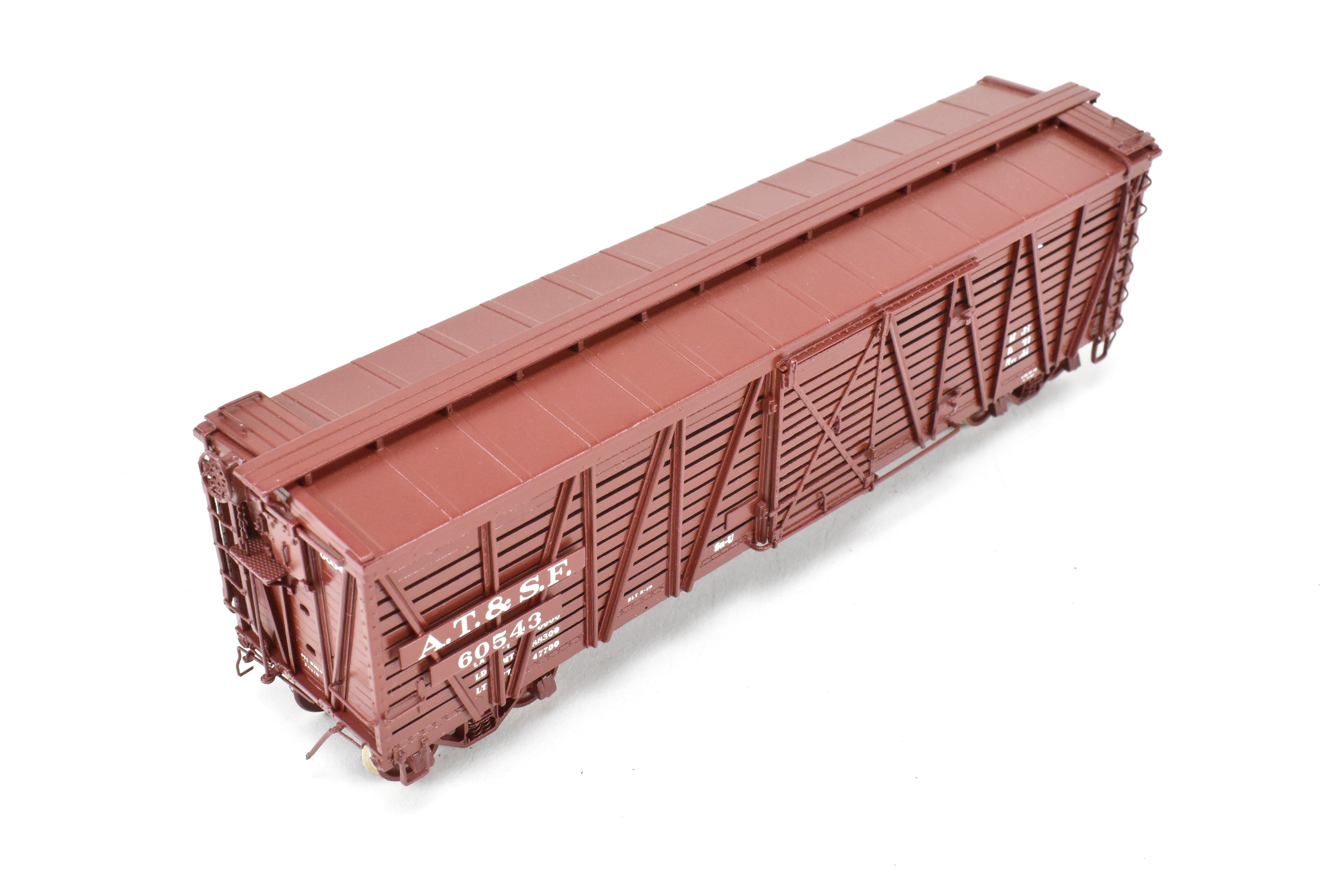 High - Quality HO Scale Brass Santa Fe SK - U Stock Car Model No. 60543 by Pecos River Brass for ATSF