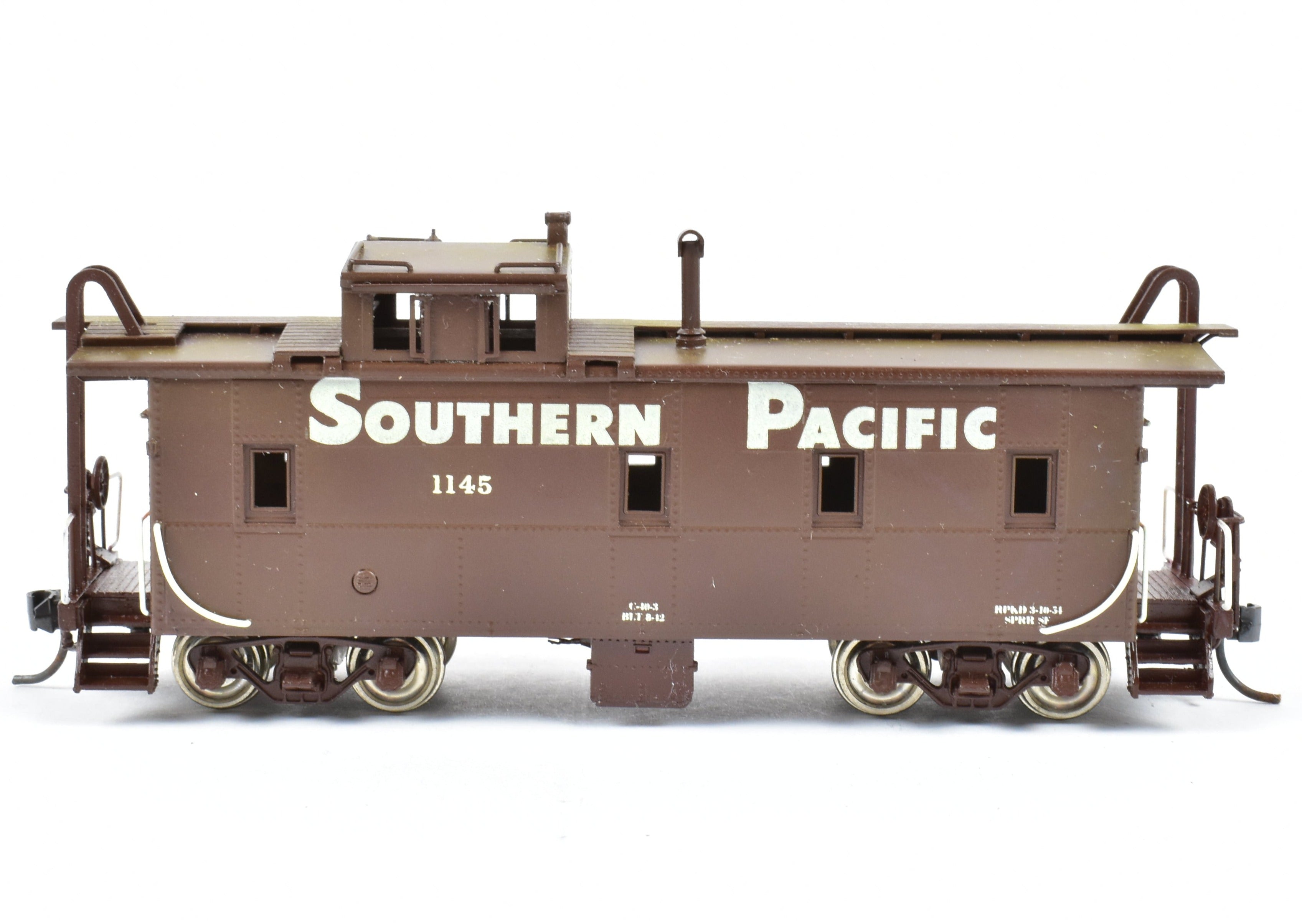 HO Scale Brass Pacific Fast Mail (PFM) SKI SP - Southern Pacific Modern Era C - 40 - 3 Steel Caboose Model Factory Painted with Road Number 1145