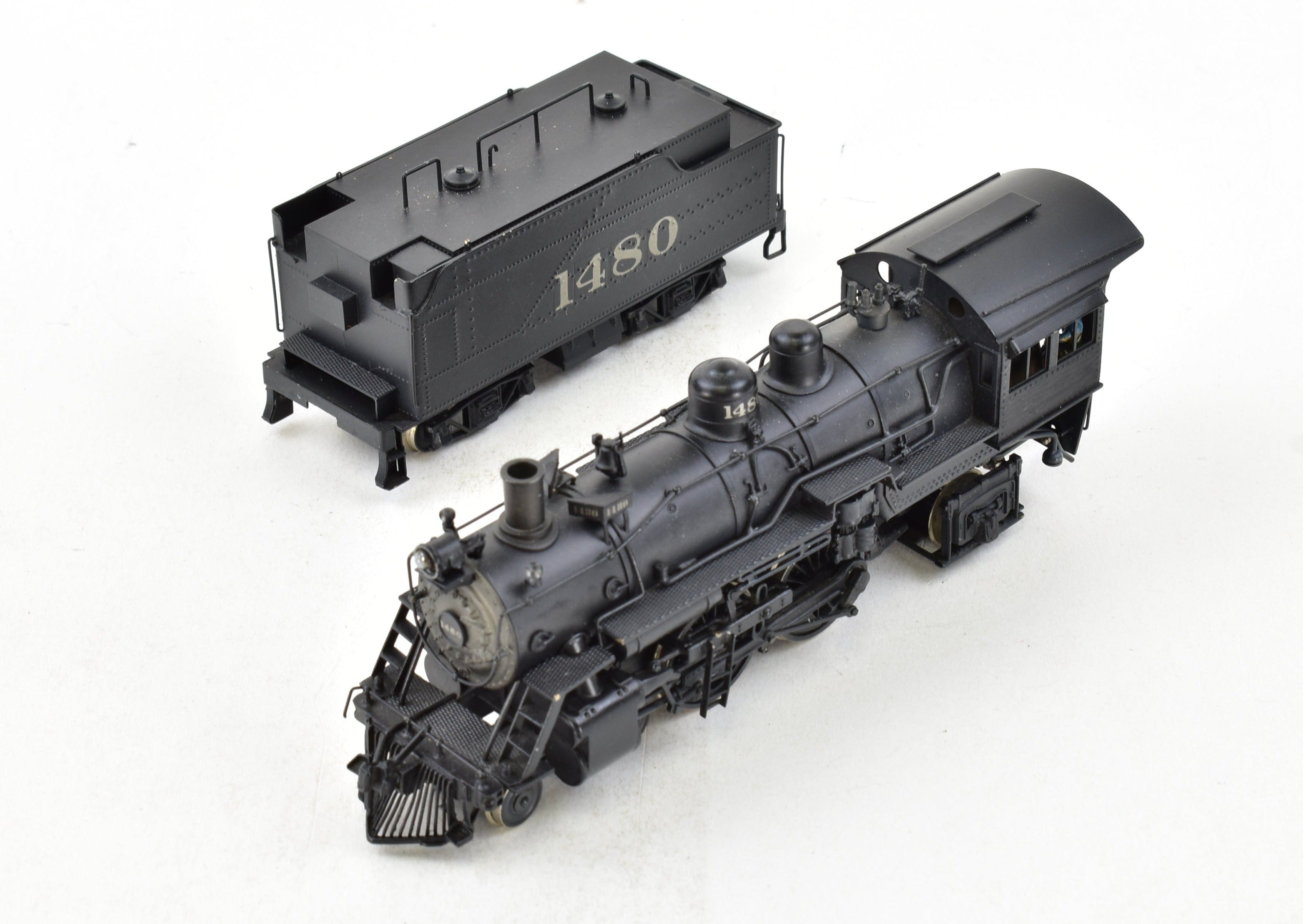 HO Scale Brass Model Train - NJ Custom Brass ATSF Santa Fe Class 1400 4-4-2 Locomotive CP No. 1480, Sold As-Is Condition