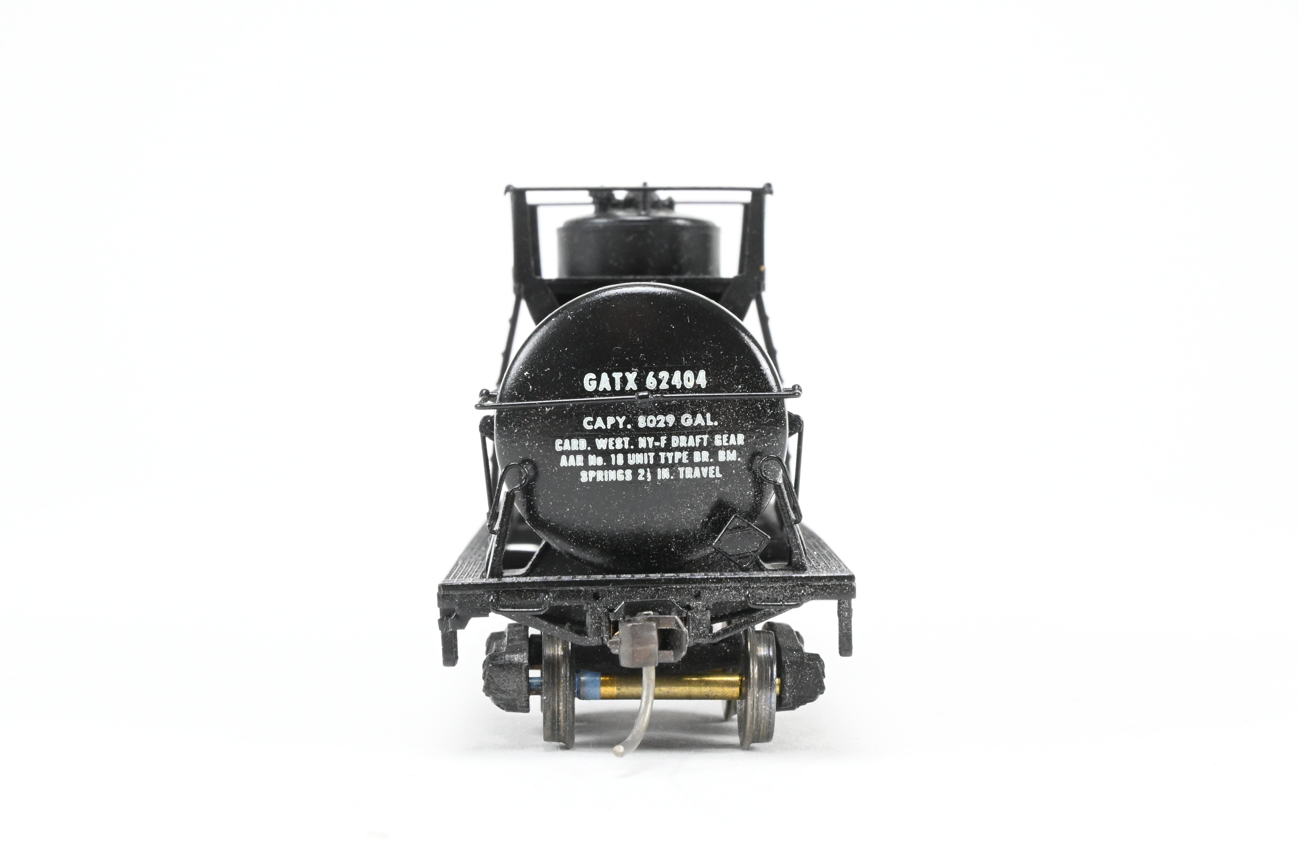 HO Scale Brass Lambert Custom Painted 10,000 Gallon Type 103 Tank Car for Various Roads, Featuring GATX - General American Tank Number 62404