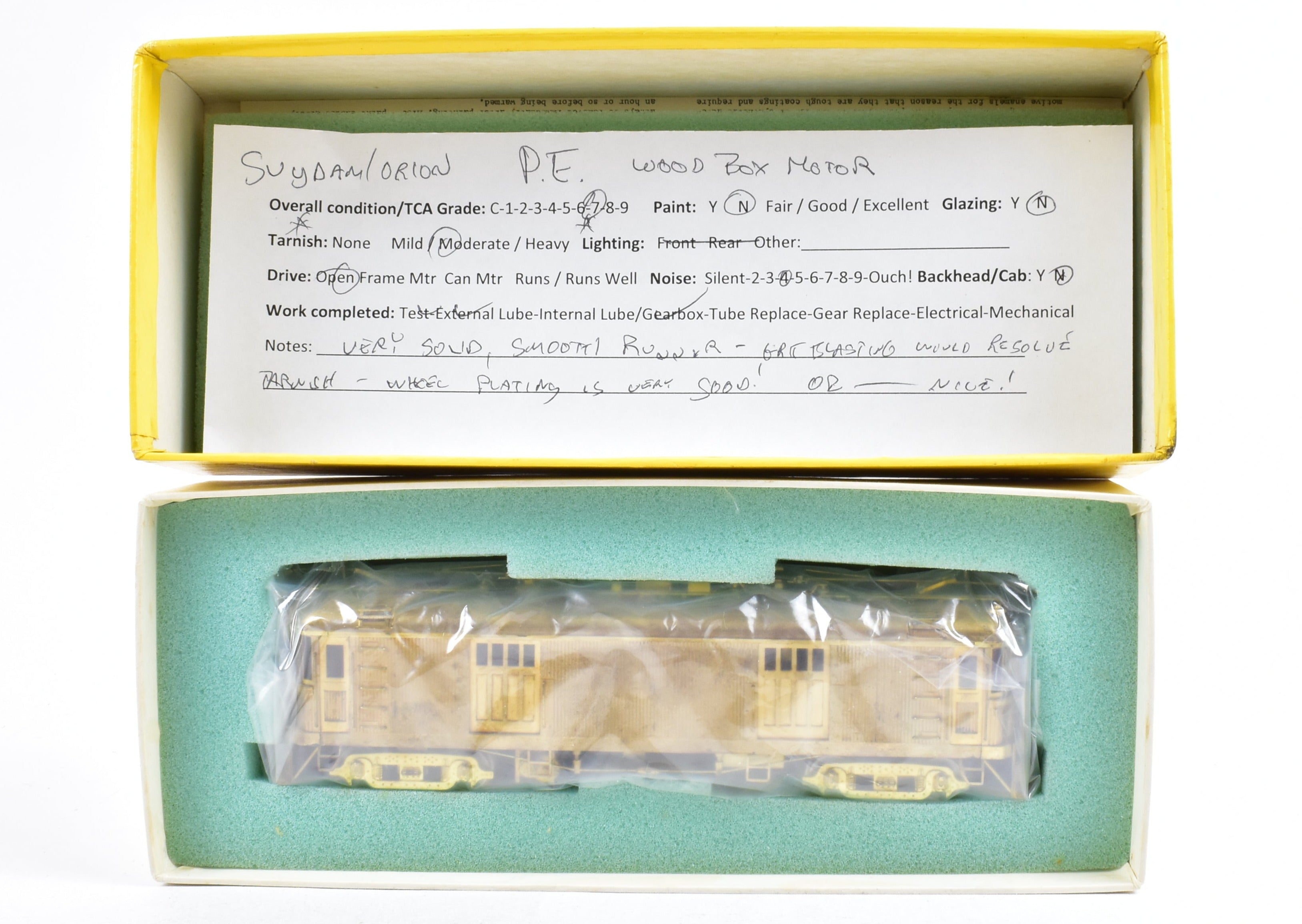 HO Scale Brass Suydam Pacific Electric Wood Box Motor Model Train