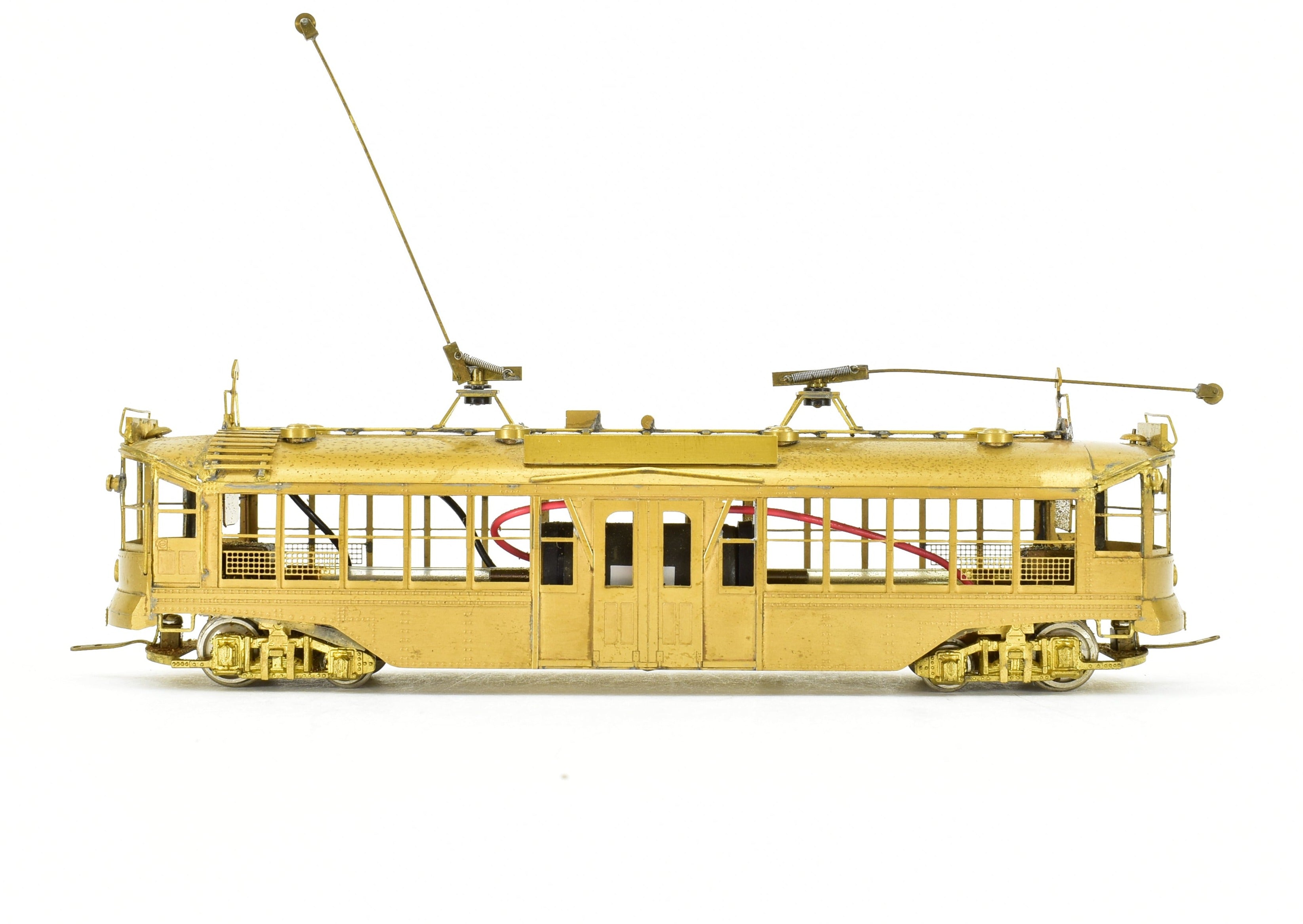 High - Quality HO Scale Custom Brass Pacific Electric Dragon Trolley Car Model without Original Packaging by Brass NJ Custom