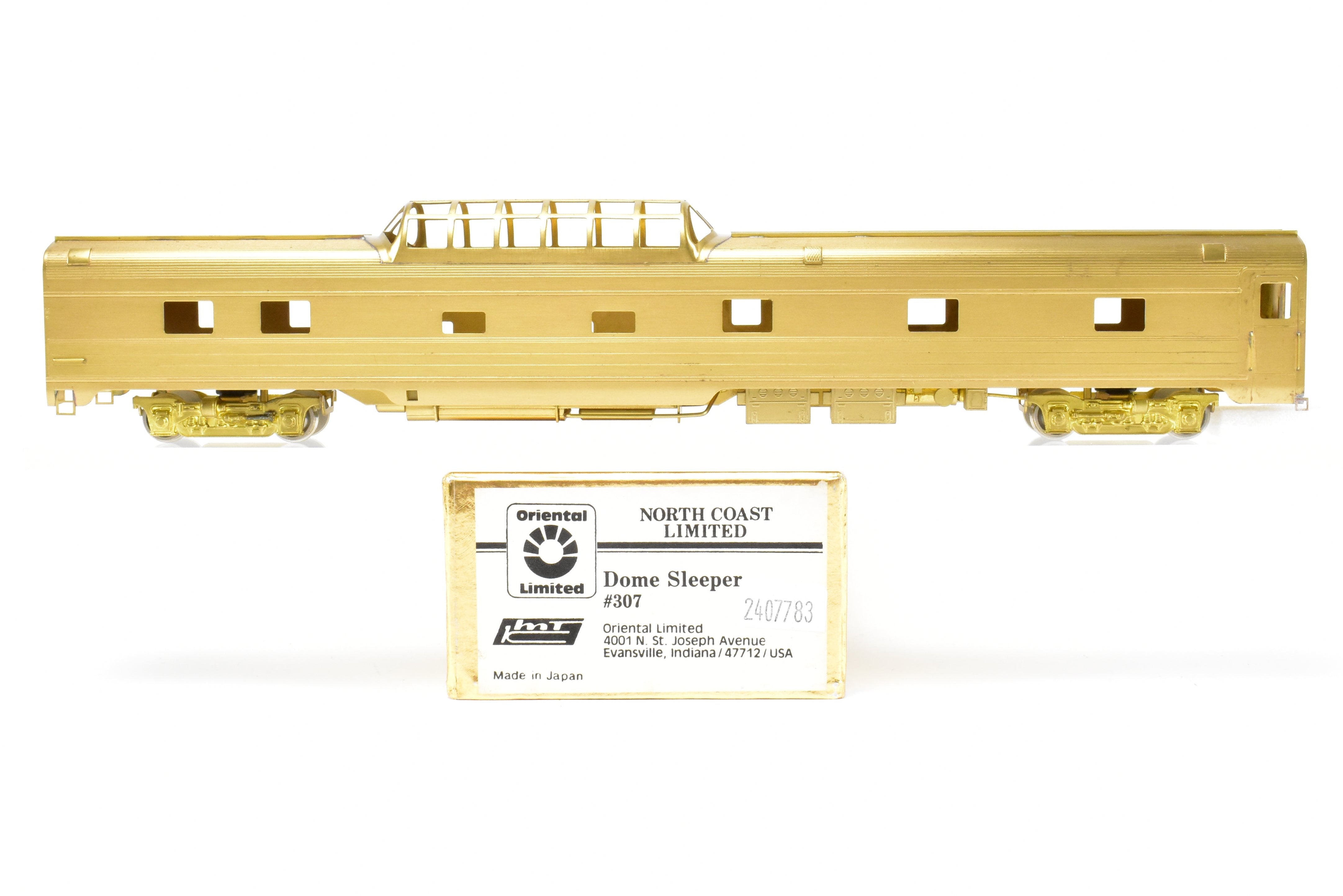 HO Scale Brass Model of Oriental Limited NP - Northern Pacific North Coast Limited Dome Sleeper Car No. 307