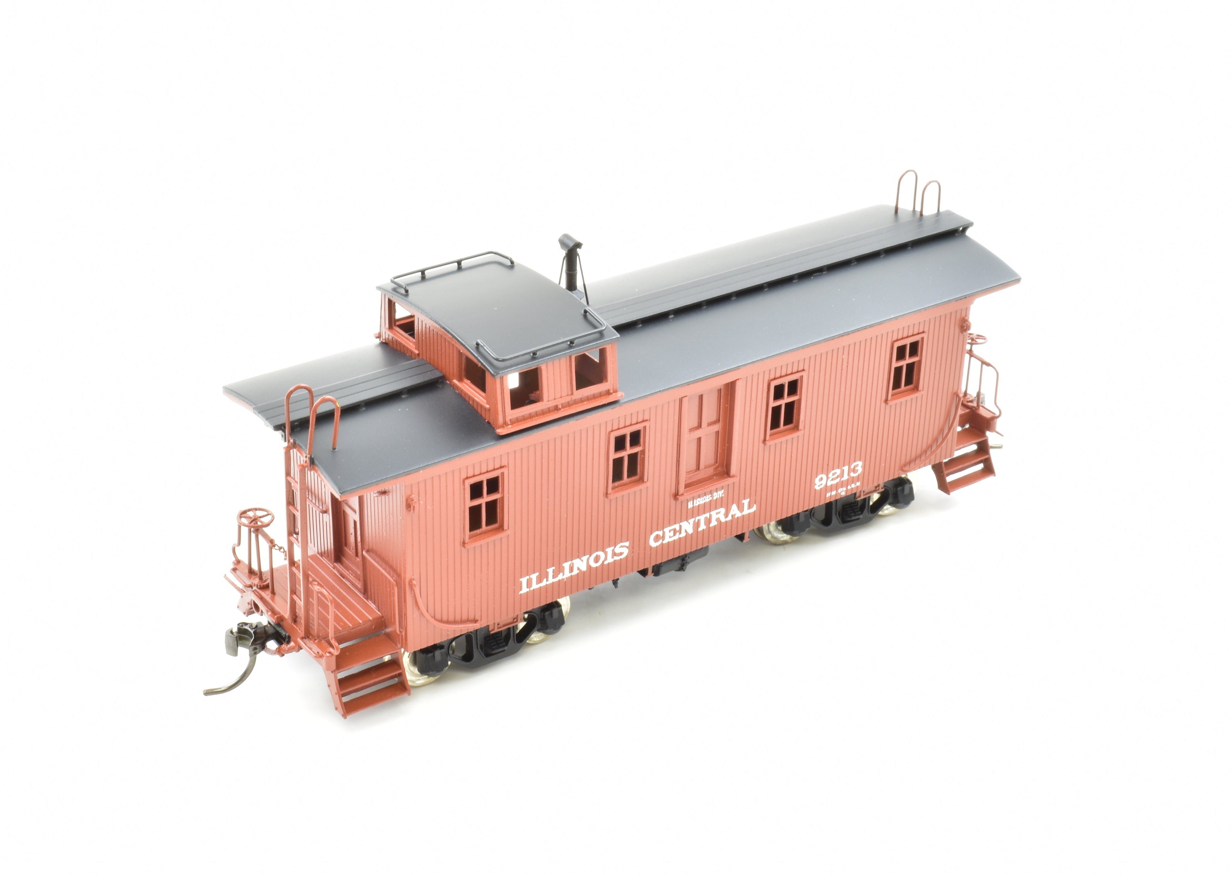 HO Scale Brass Pacific Fast Mail (PFM) SKI Illinois Central Wood Caboose Factory Painted Model Train Car