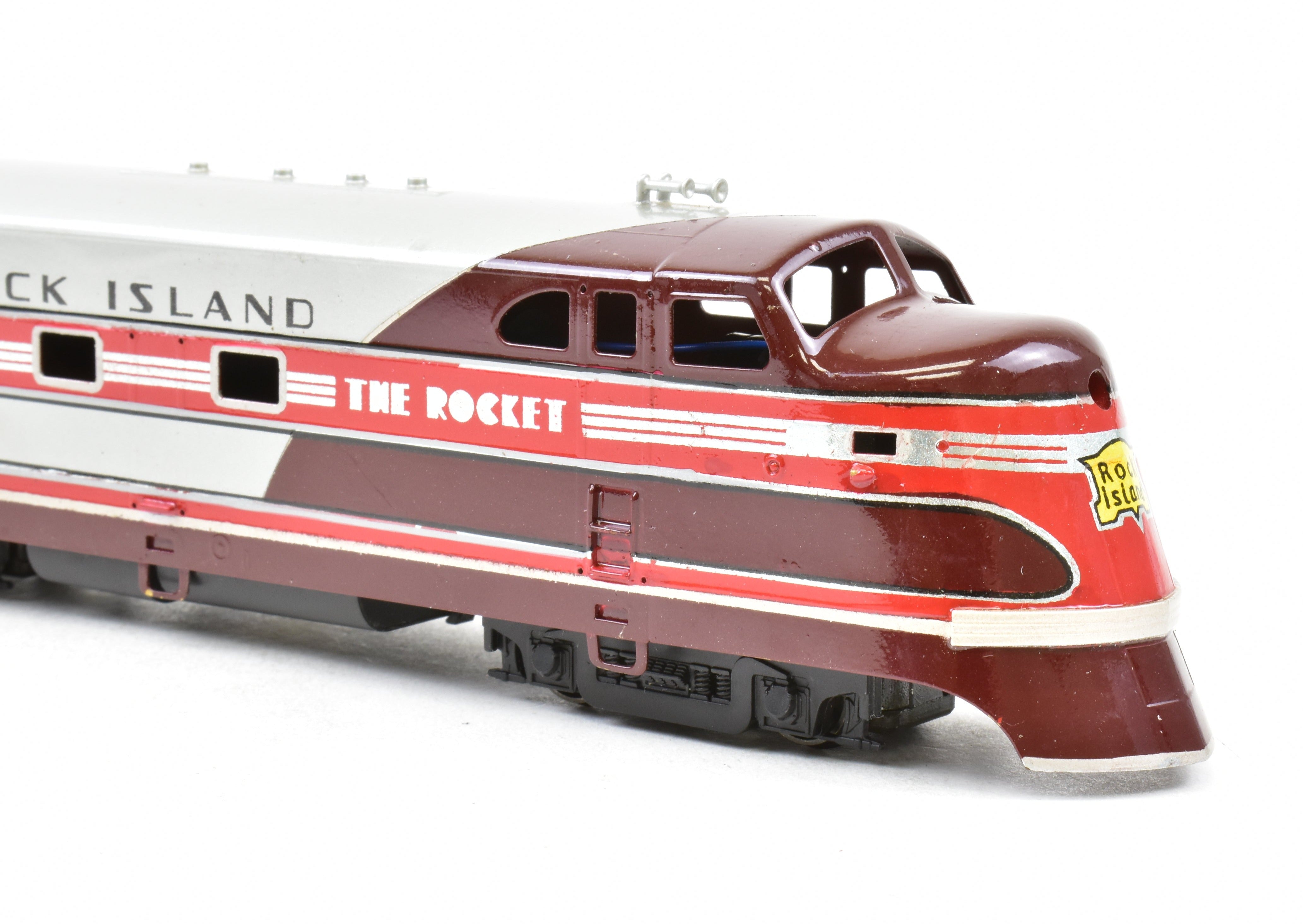 HO Scale Brass Nickel Plate Products CRI&P - Rock Island Rocket TA Locomotive and 4-Car Set with an Additional Factory-Painted Car