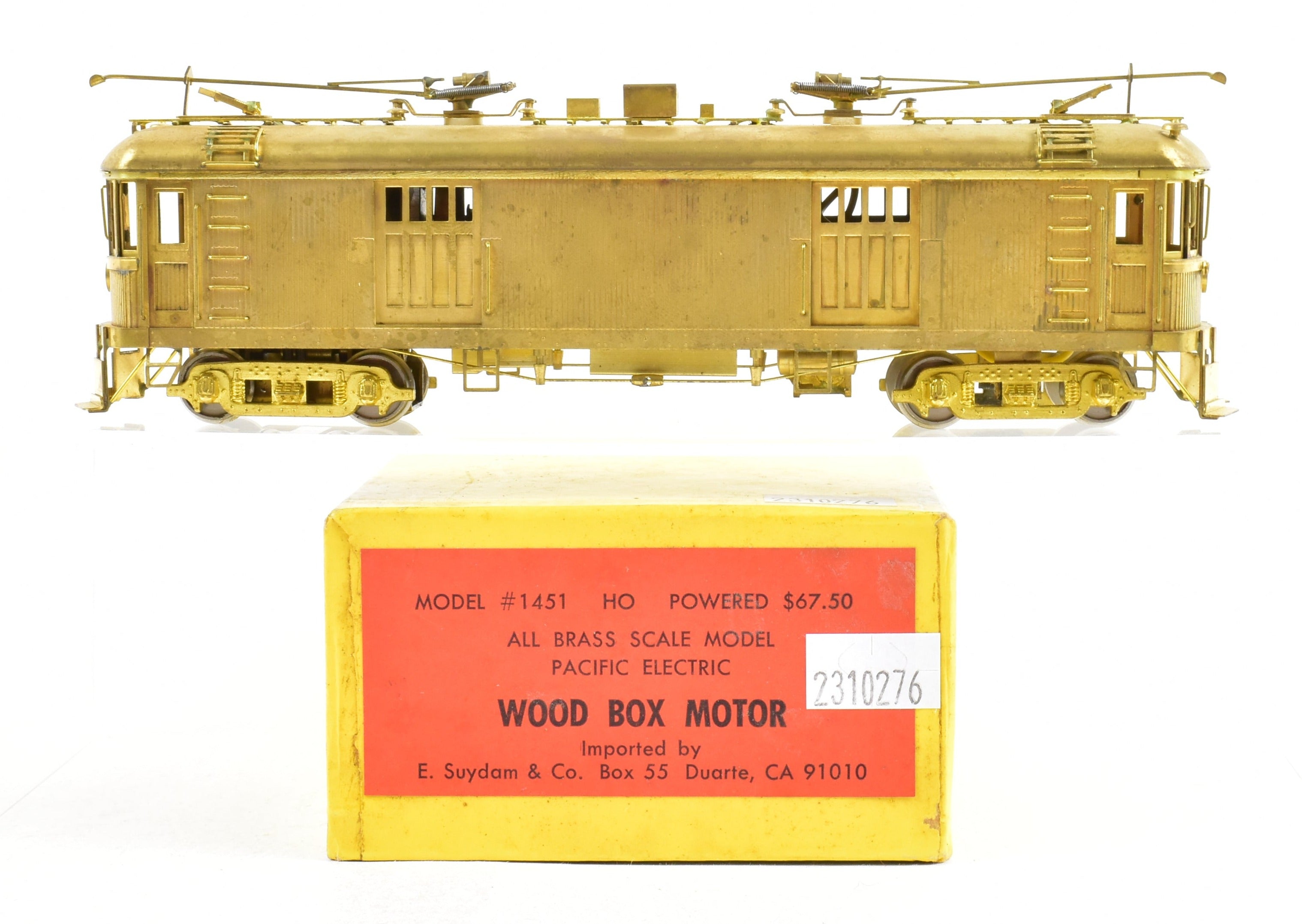 HO Scale Brass Suydam Pacific Electric Wood Box Motor Model Train