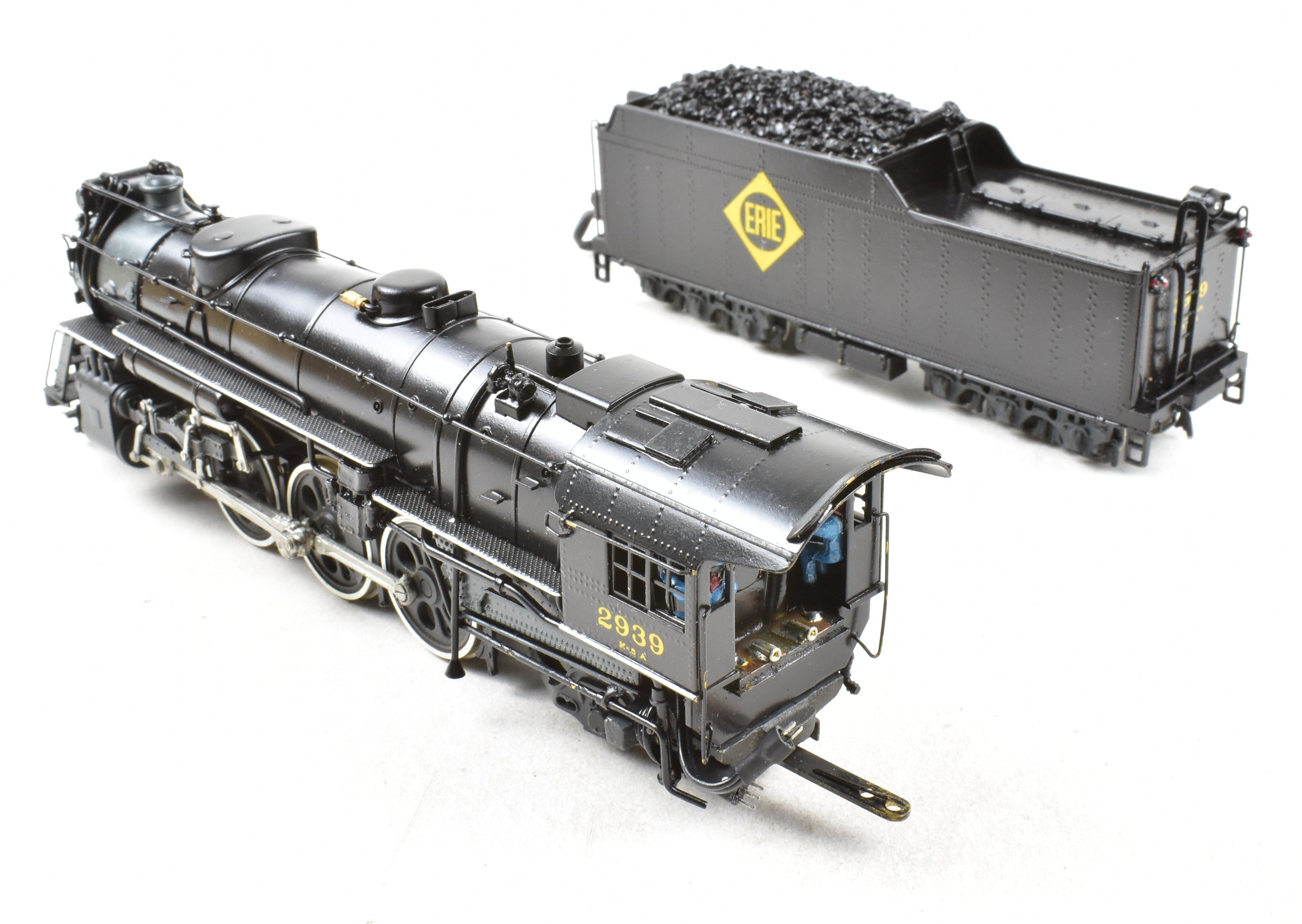 HO Scale Brass Max Gray Erie Railroad K-5 4-6-2 Pacific Steam Locomotive Model Custom Painted with SoundTraxx Econami DCC and Sound System