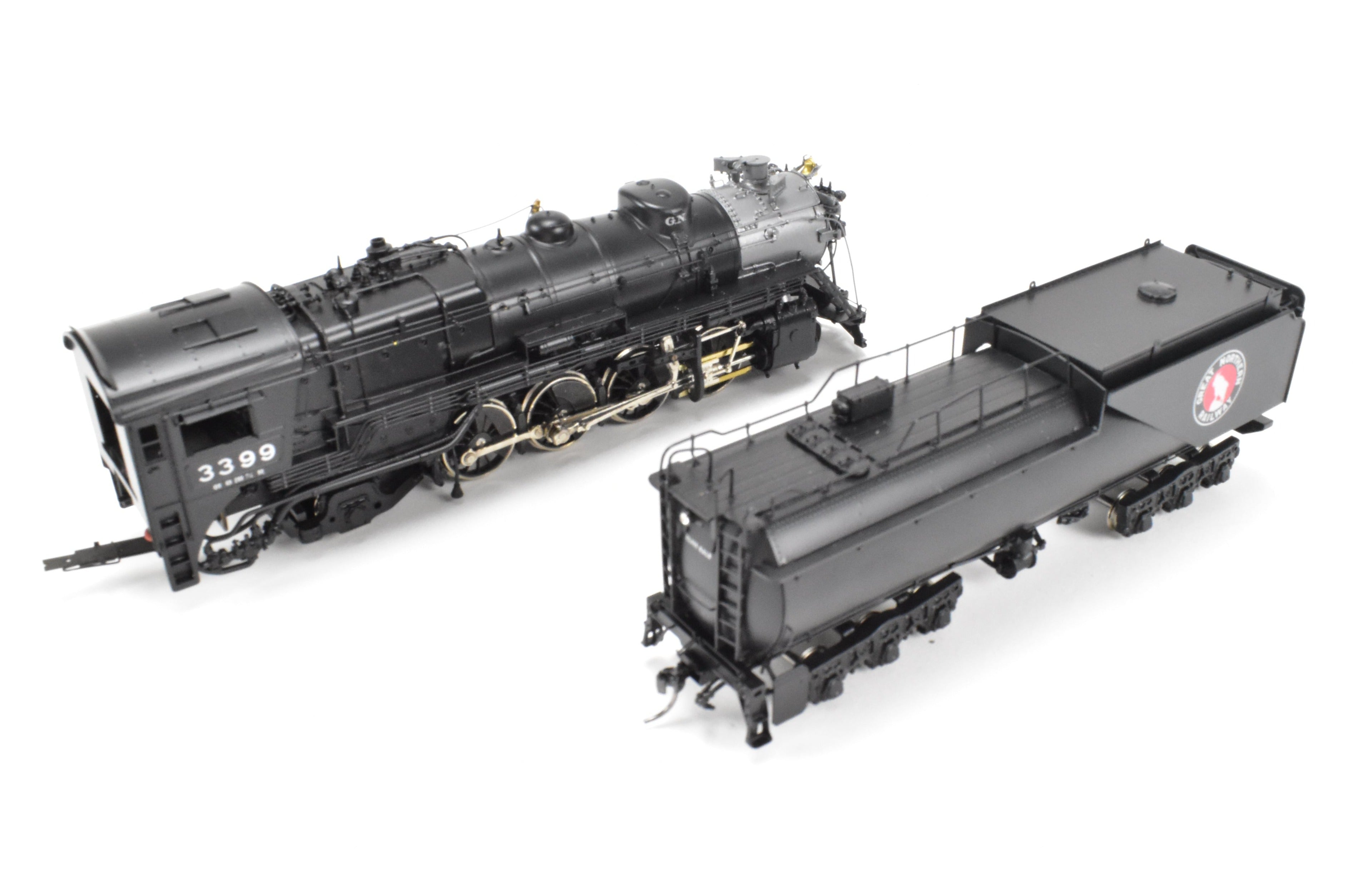 HO Scale Brass PFM - Tenshodo GN - Great Northern 2-8-2 Class O-8 Crown Series Factory Painted Locomotive Model No. 3399 from 1981 Run