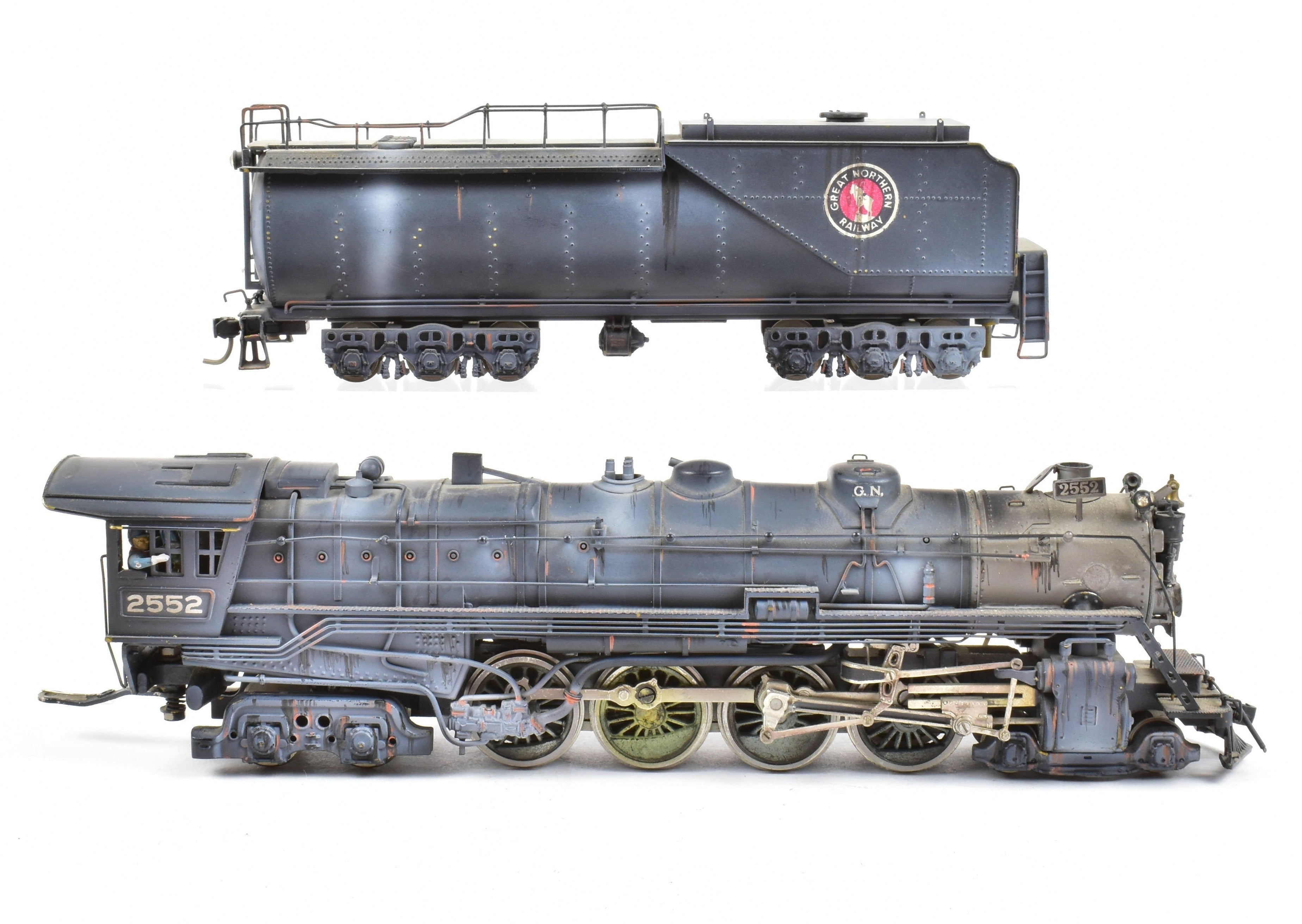 HO Scale Brass PFM - Tenshodo GN - Great Northern 4-8-4 Class S-1 Steam Locomotive Model with 1970 Run Factory Paint and Heavy Custom Weathering