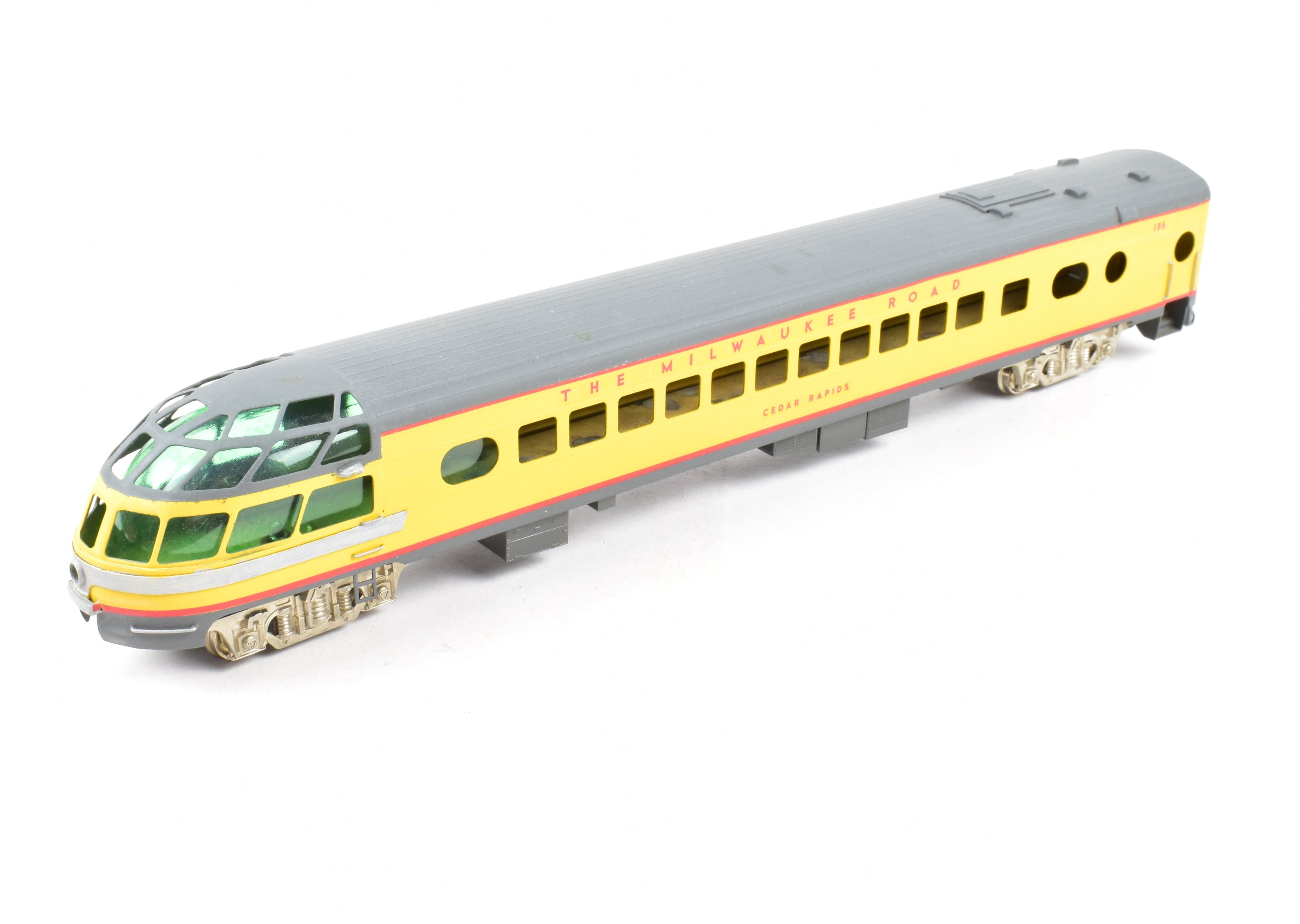 Custom Painted HO Brass Soho Milwaukee Road #186 Rapids Sky Top Lounge Model