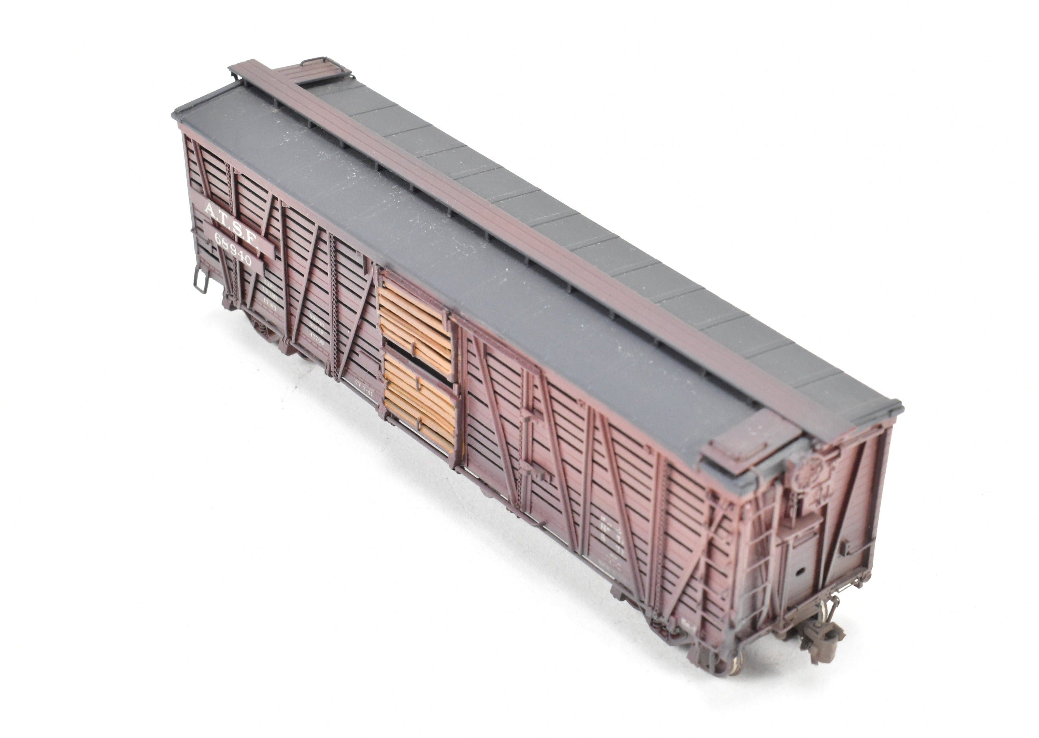 HO Scale Brass ATSF - Santa Fe SK - S Stock Car with Custom Weathering by Pecos River