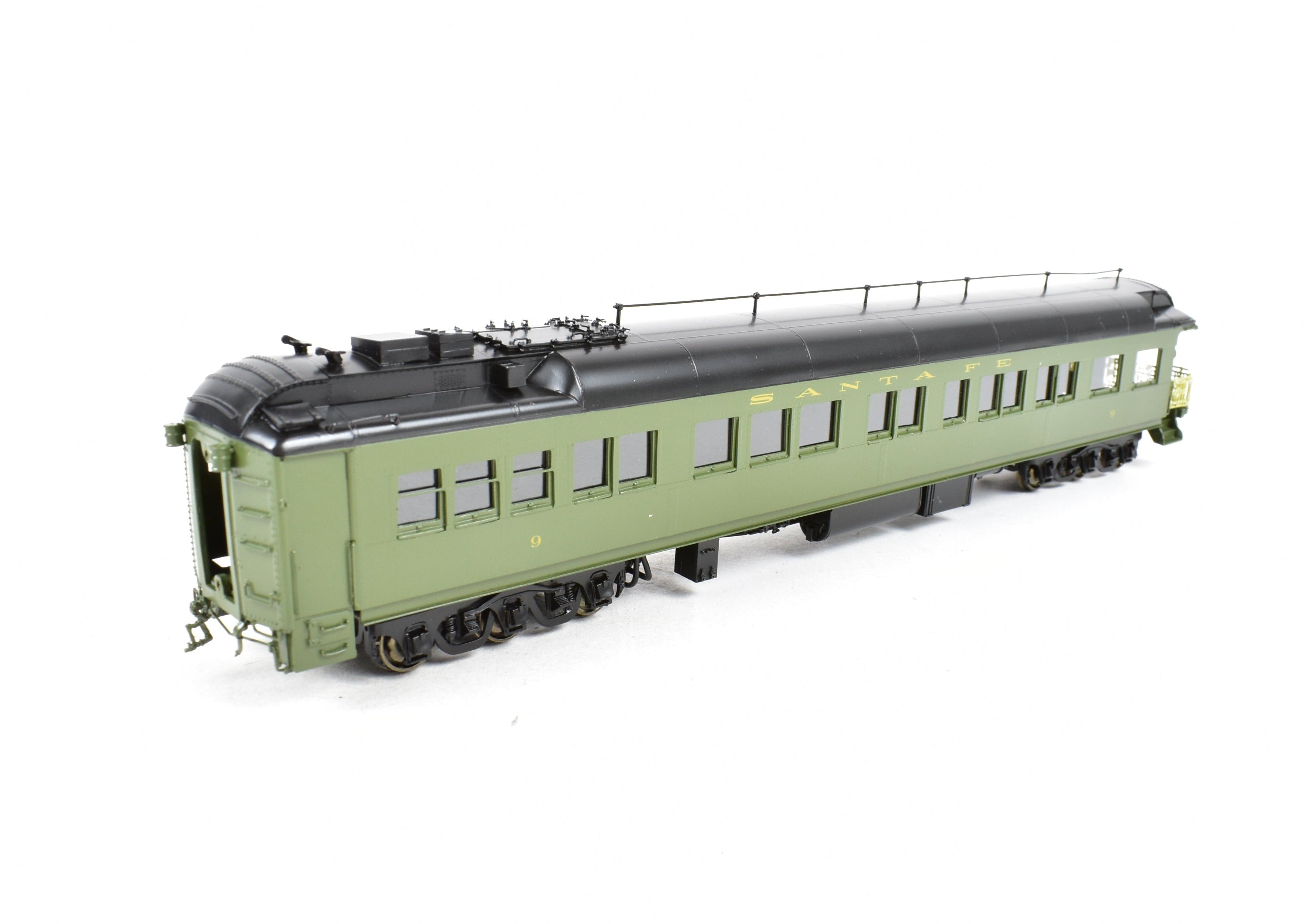 HO Scale Factory - Painted Brass ATSF - Santa Fe Heavyweight Business Car #9 by Pecos River