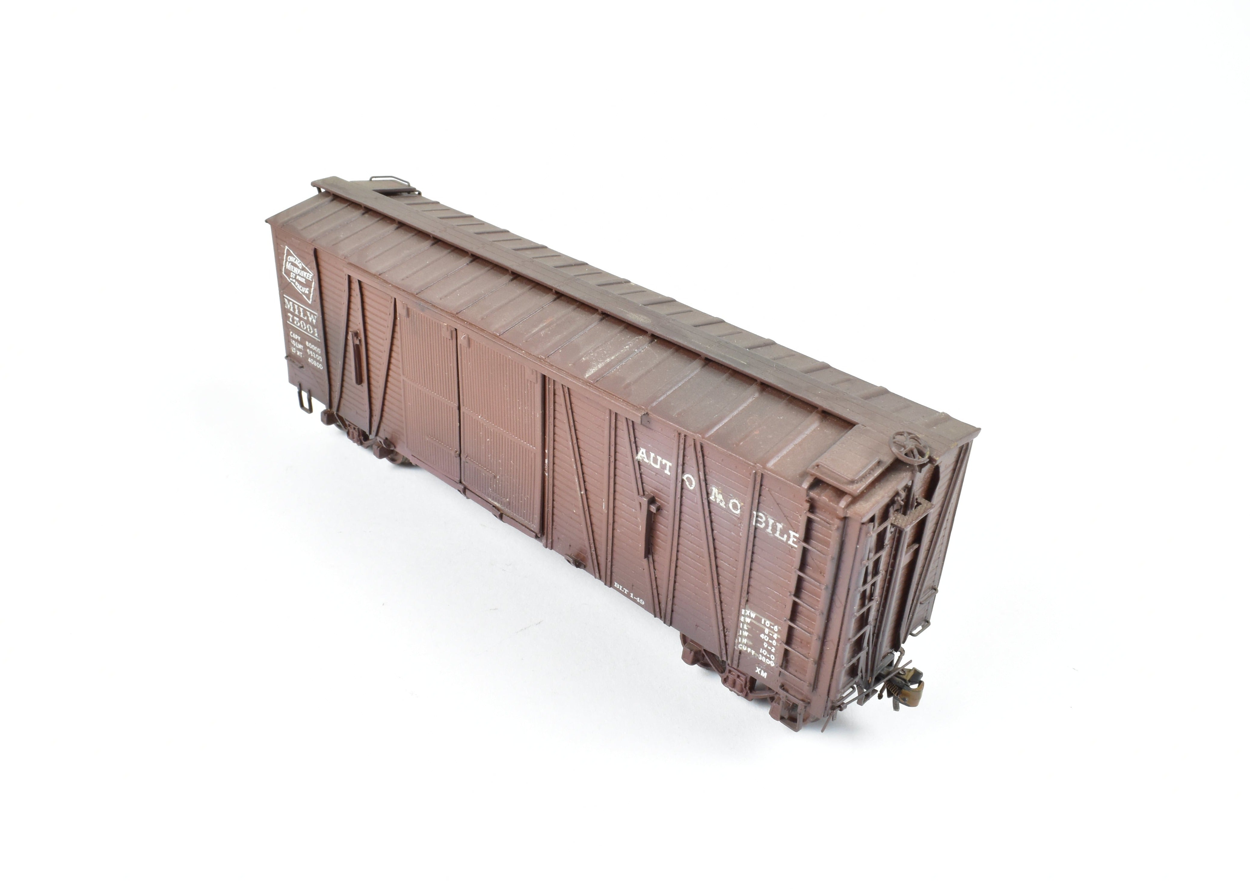 Custom Painted HO Brass Oriental Limited MILW - Milwaukee Road Automobile Box Car
