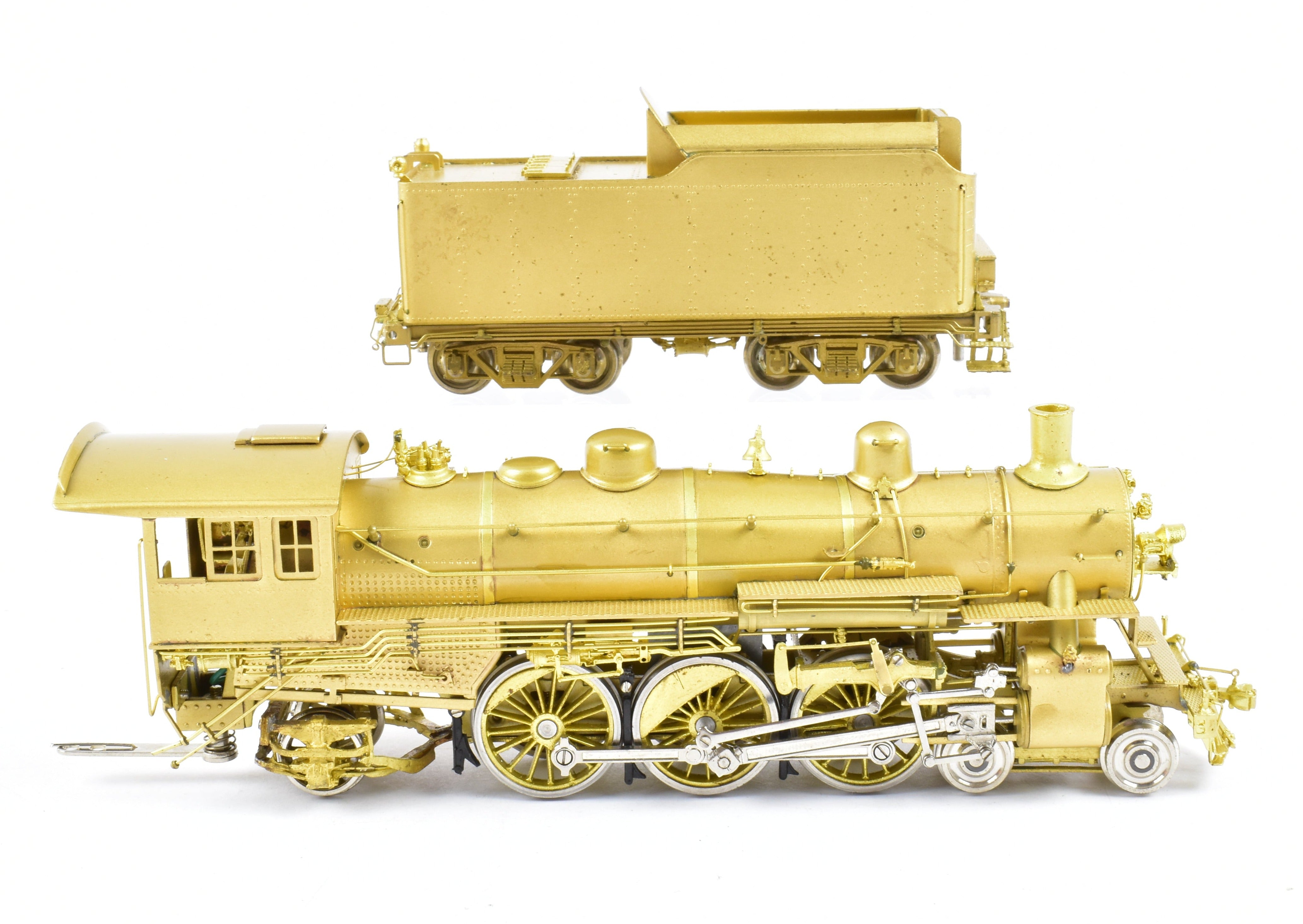 HO Scale Brass Nickel - Plated Model Train: Chicago & North Western Class E 4 - 6 - 2 Pacific Locomotive by NPP (Nickel Plate Products)