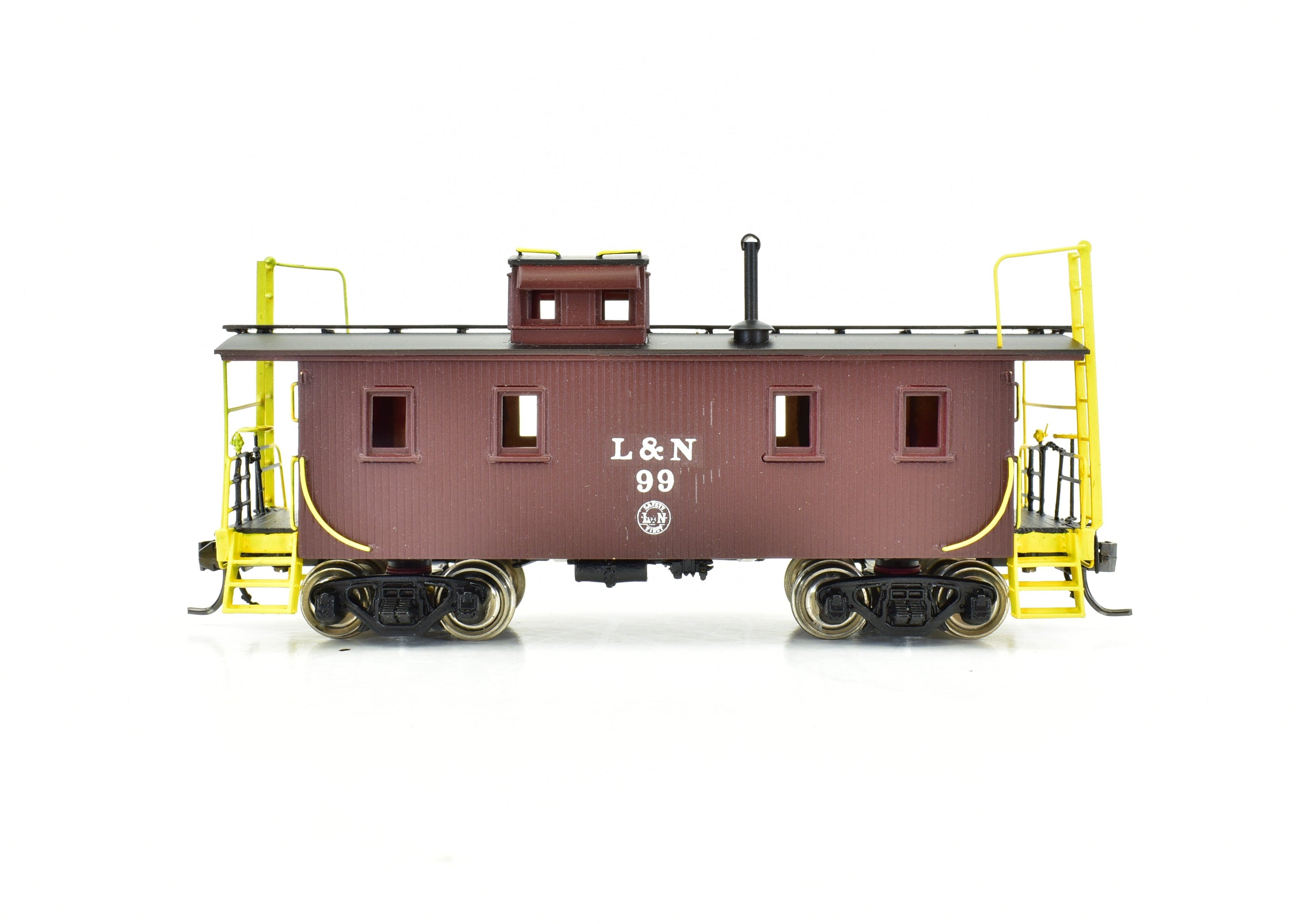 HO Scale Brass PFM SKI Louisville & Nashville NE Series Wood Caboose, Factory Painted