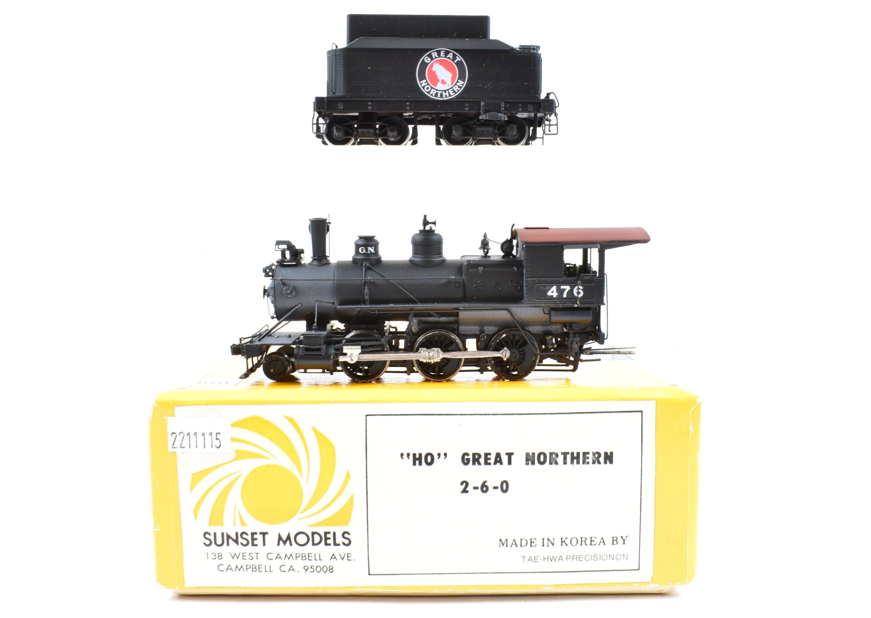 HO Scale Brass Great Northern 2-6-0 Sunset Model #476 Custom Painted
