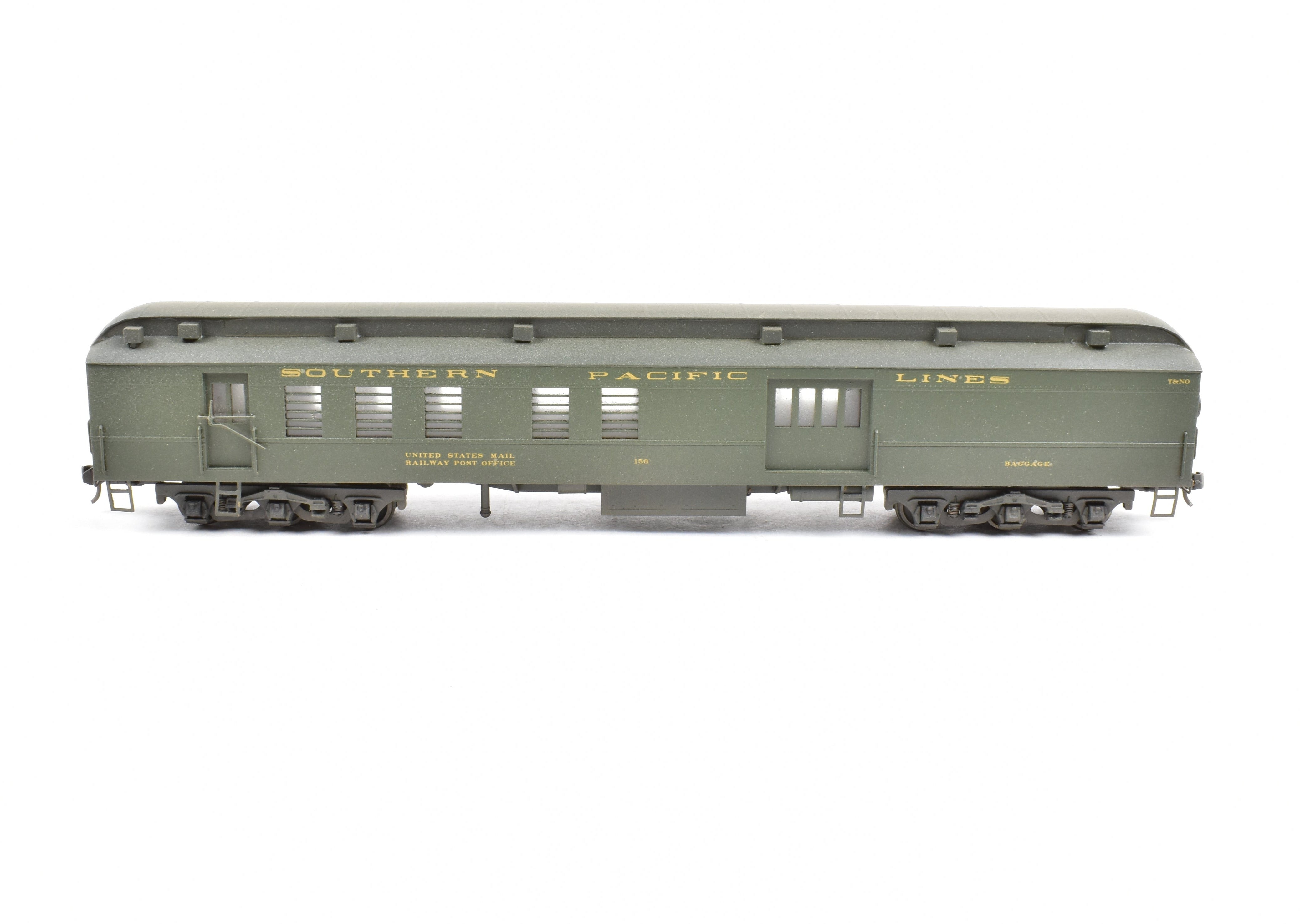HO Scale Brass Lambert Southern Pacific Heavyweight Combine Baggage RPO Model Train Car with Central Valley Trucks