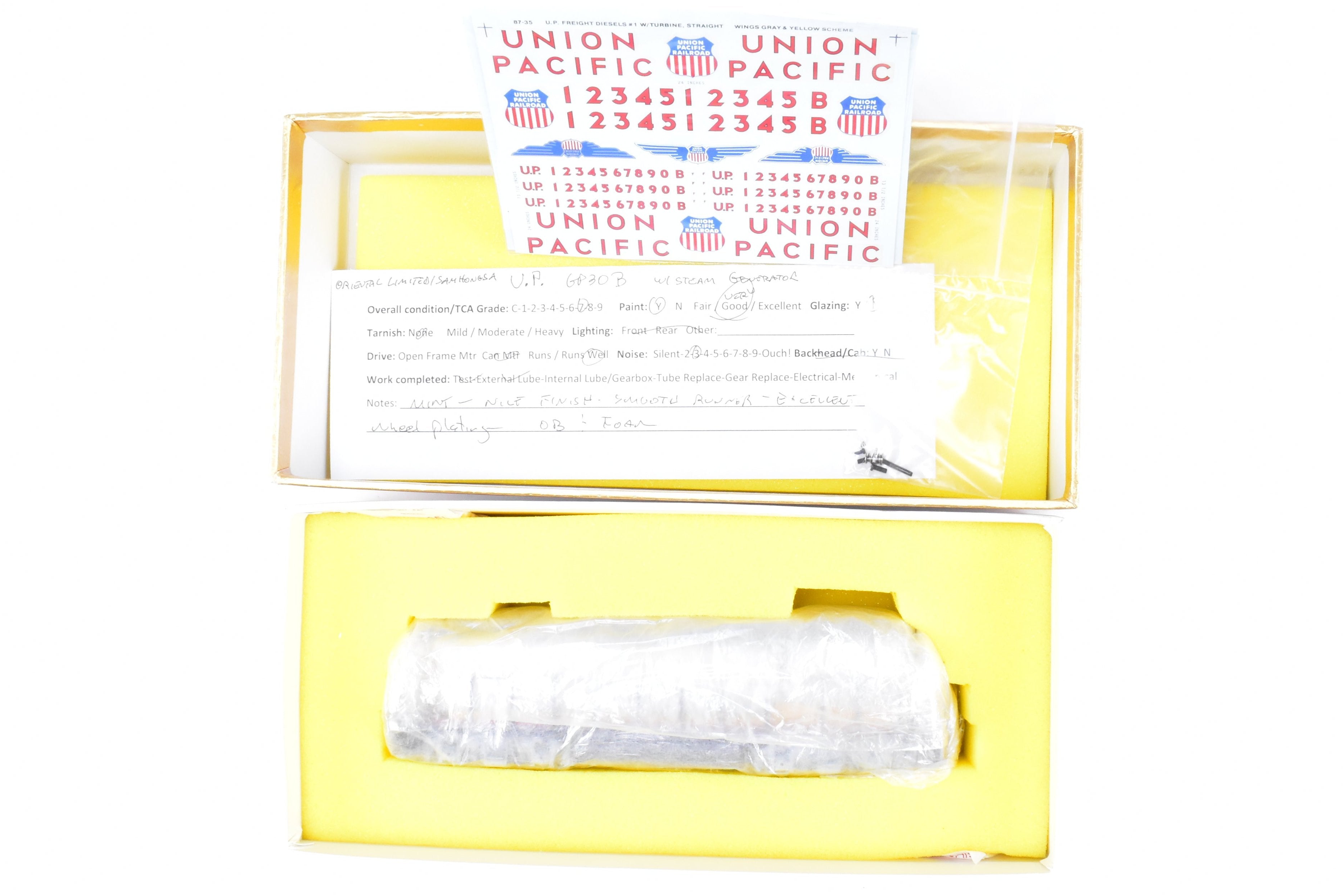 HO Scale Brass Model Train - Union Pacific EMD GP30B 2250HP with Steam Generator, Lettered for Oriental Limited