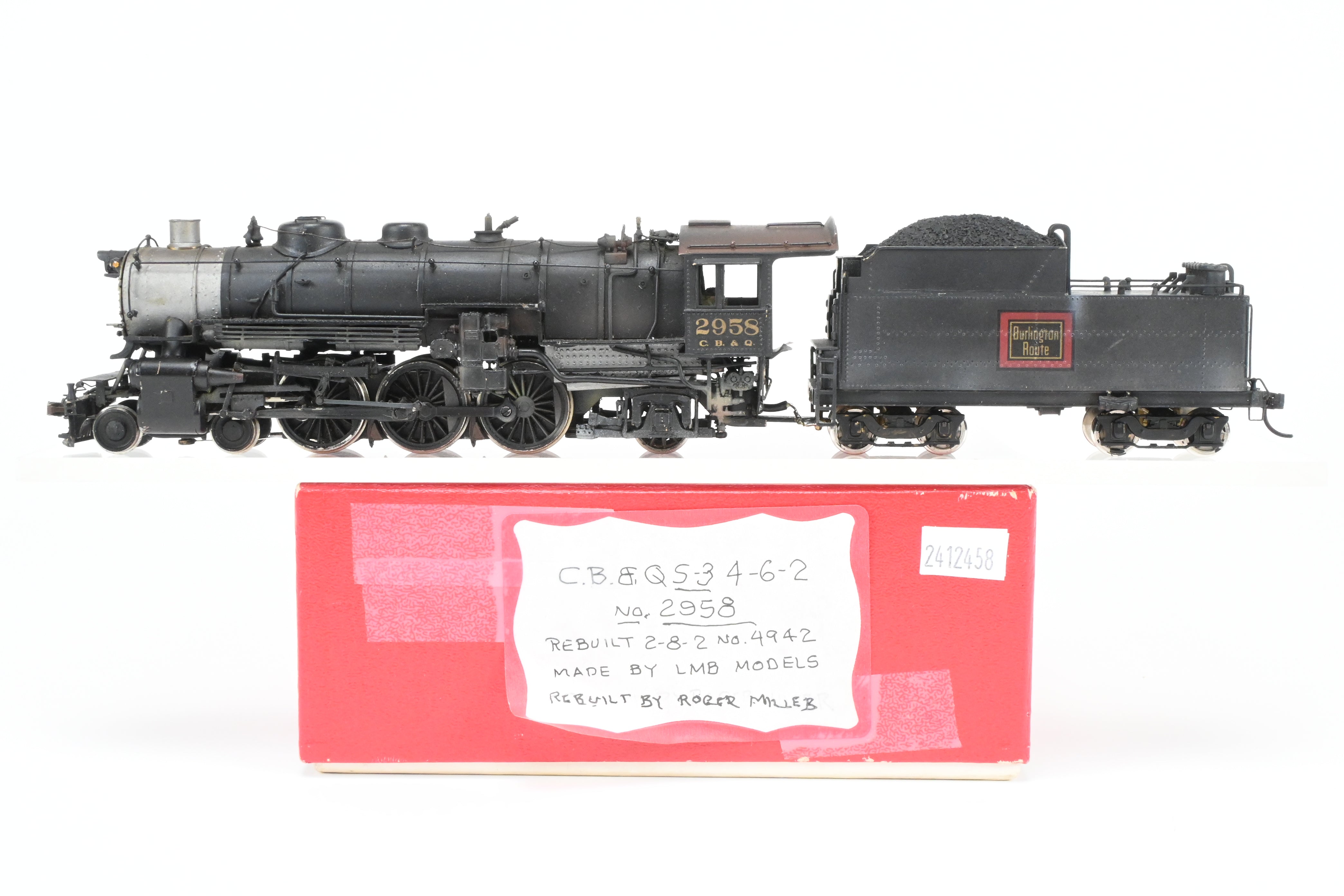 HO Scale Brass LMB CB&Q Burlington Route S-3 4-6-2 Pacific Custom Painted by Roger Miller