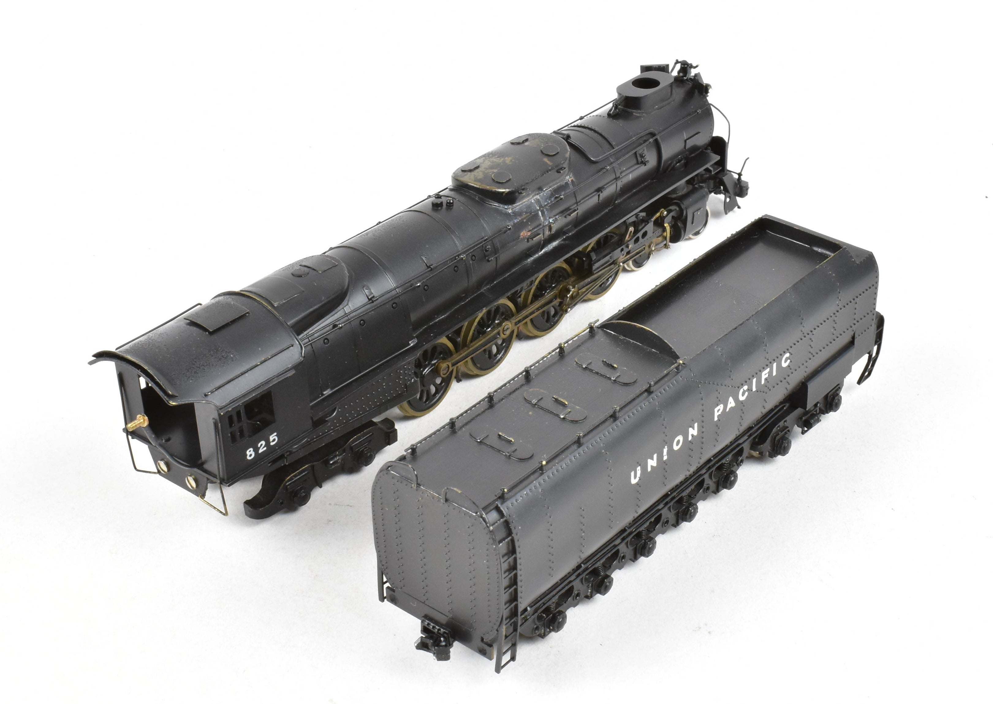 Handmade HO Scale Brass Pacific Fast Mail Model Train - Union Pacific 4-8-4 FEF-2, Painted Black, Mid-1950s, One of Three Limited Edition