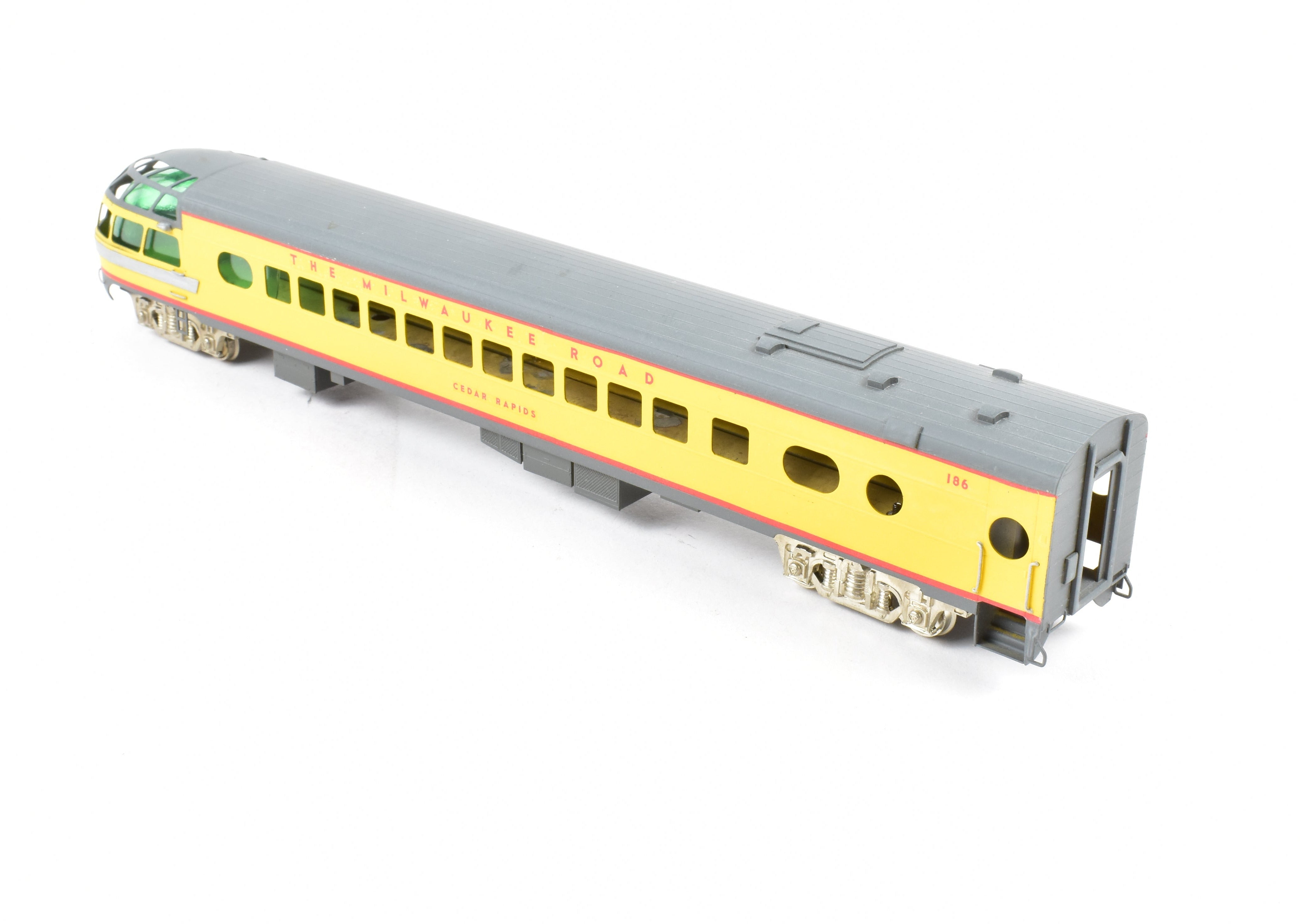 Custom Painted HO Brass Soho Milwaukee Road #186 Rapids Sky Top Lounge Model