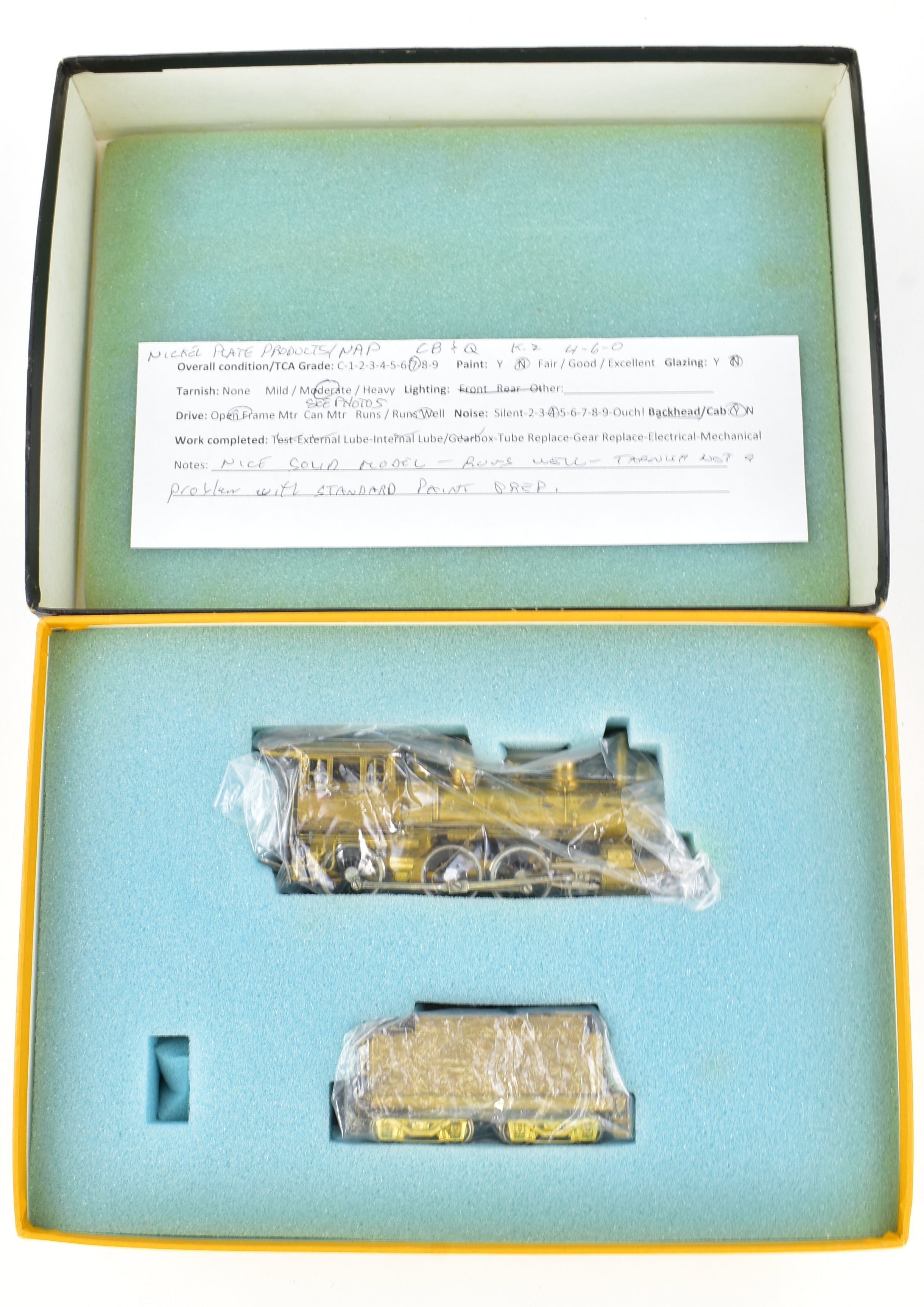 HO Scale Brass Nickel-Plated Model Train - CB&Q - Burlington Route K-2 4-6-0 Ten Wheeler, Produced by Nickel Plate Products
