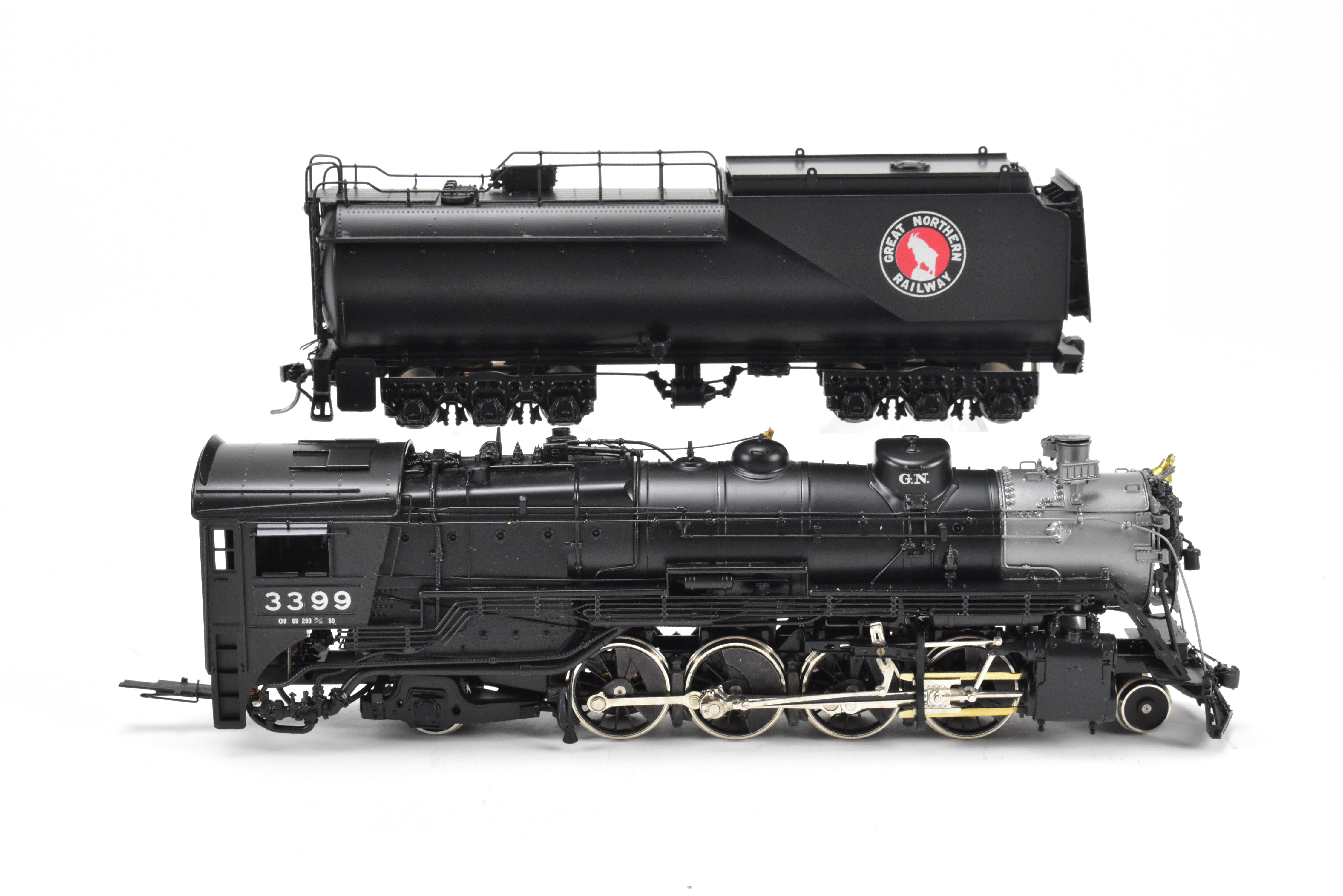 HO Scale Brass PFM - Tenshodo GN - Great Northern 2-8-2 Class O-8 Crown Series Factory Painted Locomotive Model No. 3399 from 1981 Run