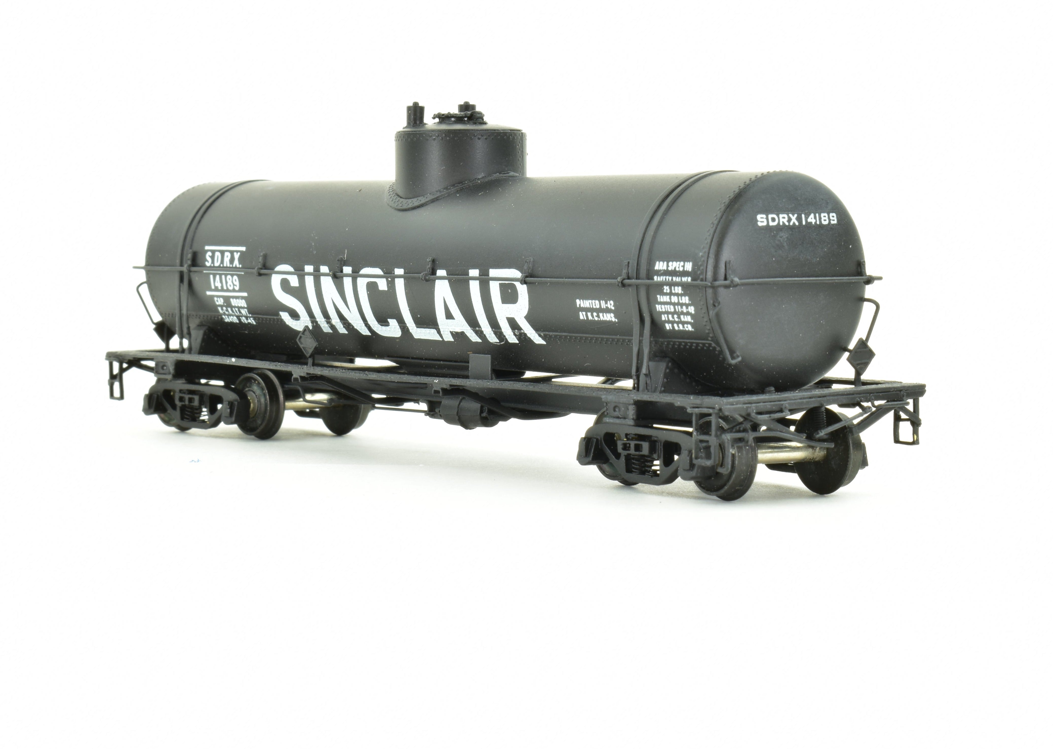 HO Brass Pecos River Southern Pacific 0-50-13 Pro-Painted Sinclair Oil Tank Car